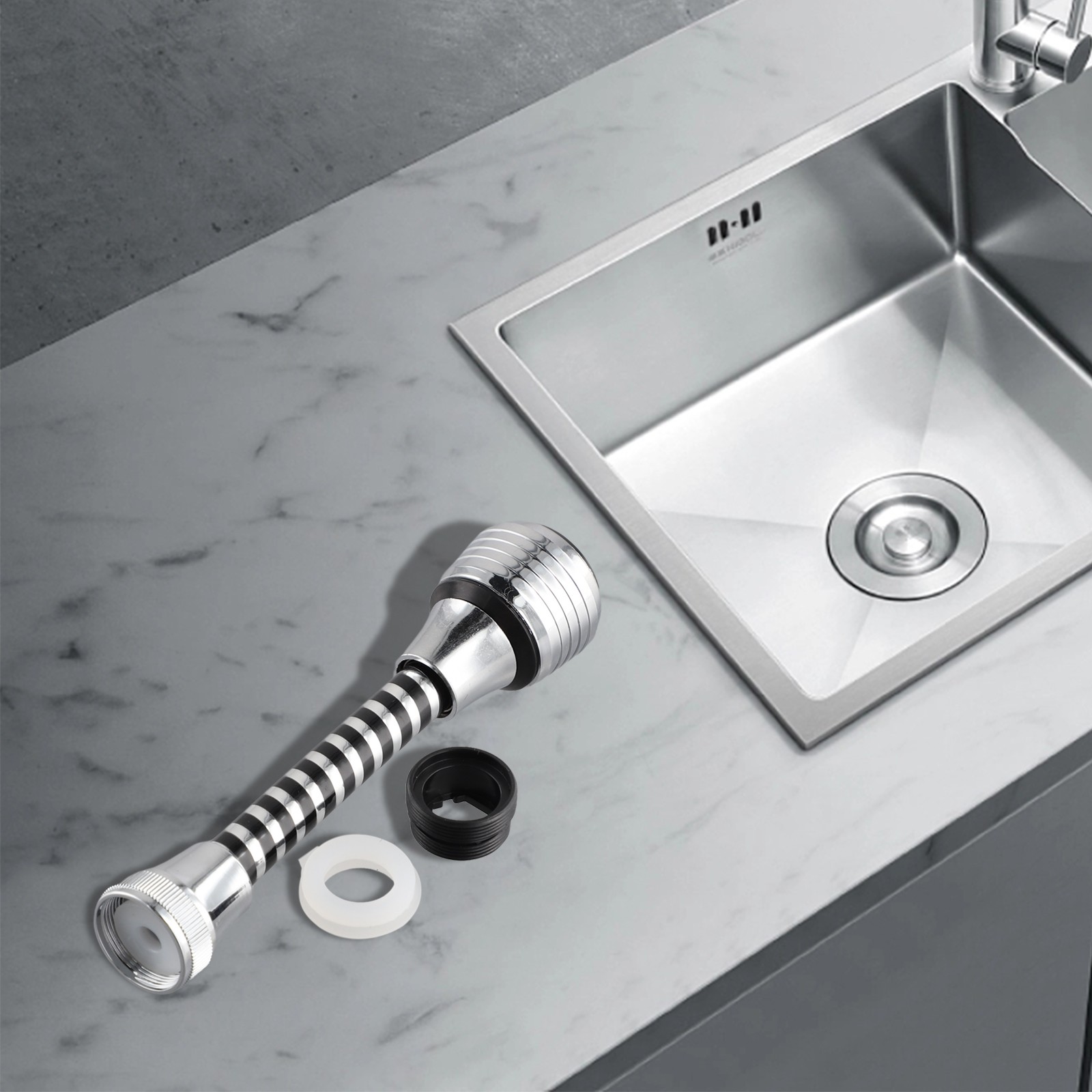 360° Flexible Faucet Extender Bendable Kitchen Sink Tap Spray Head Attachment