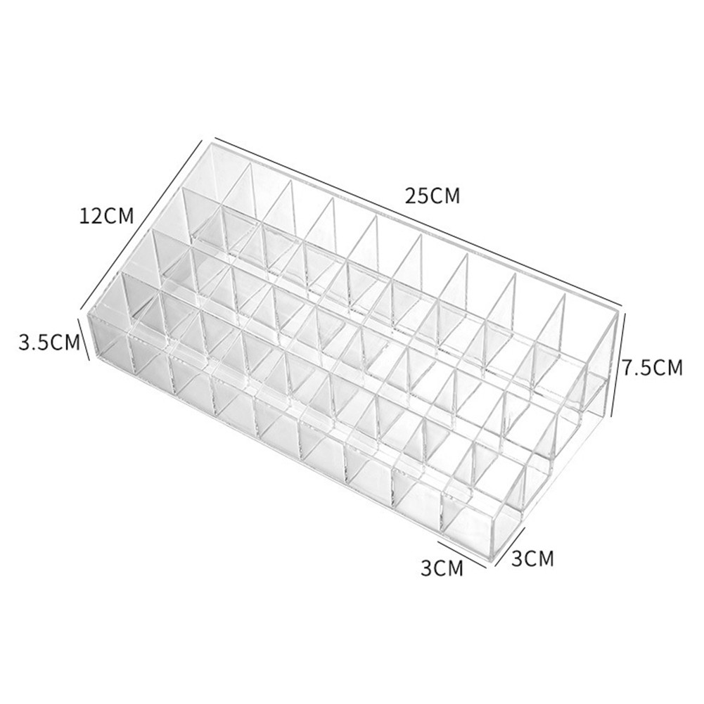 Neat and Handy Grid Makeup Organizer Box Transparent Lipstick Storage Solution - Picture 37 of 40
