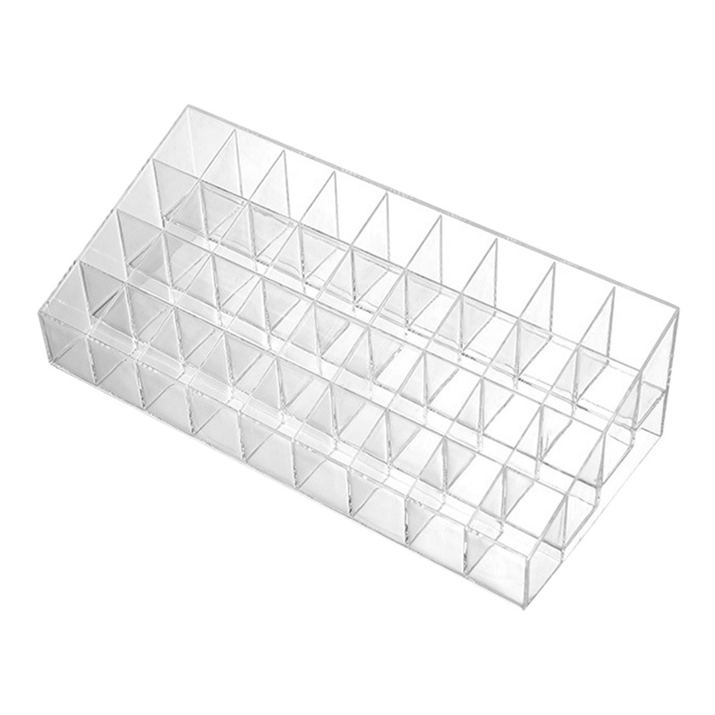 Neat and Handy Grid Makeup Organizer Box Transparent Lipstick Storage Solution - Picture 36 of 40