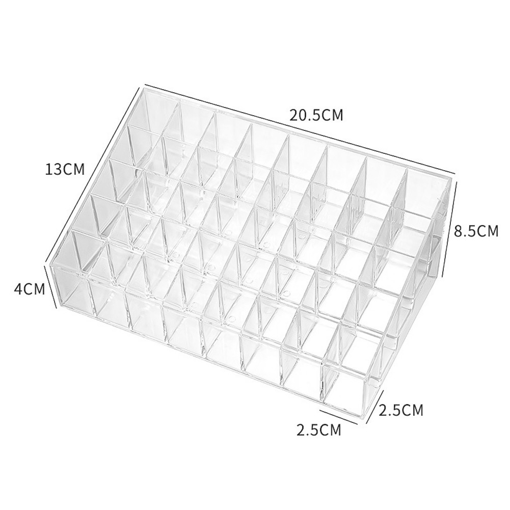 Neat and Handy Grid Makeup Organizer Box Transparent Lipstick Storage Solution - Picture 27 of 40