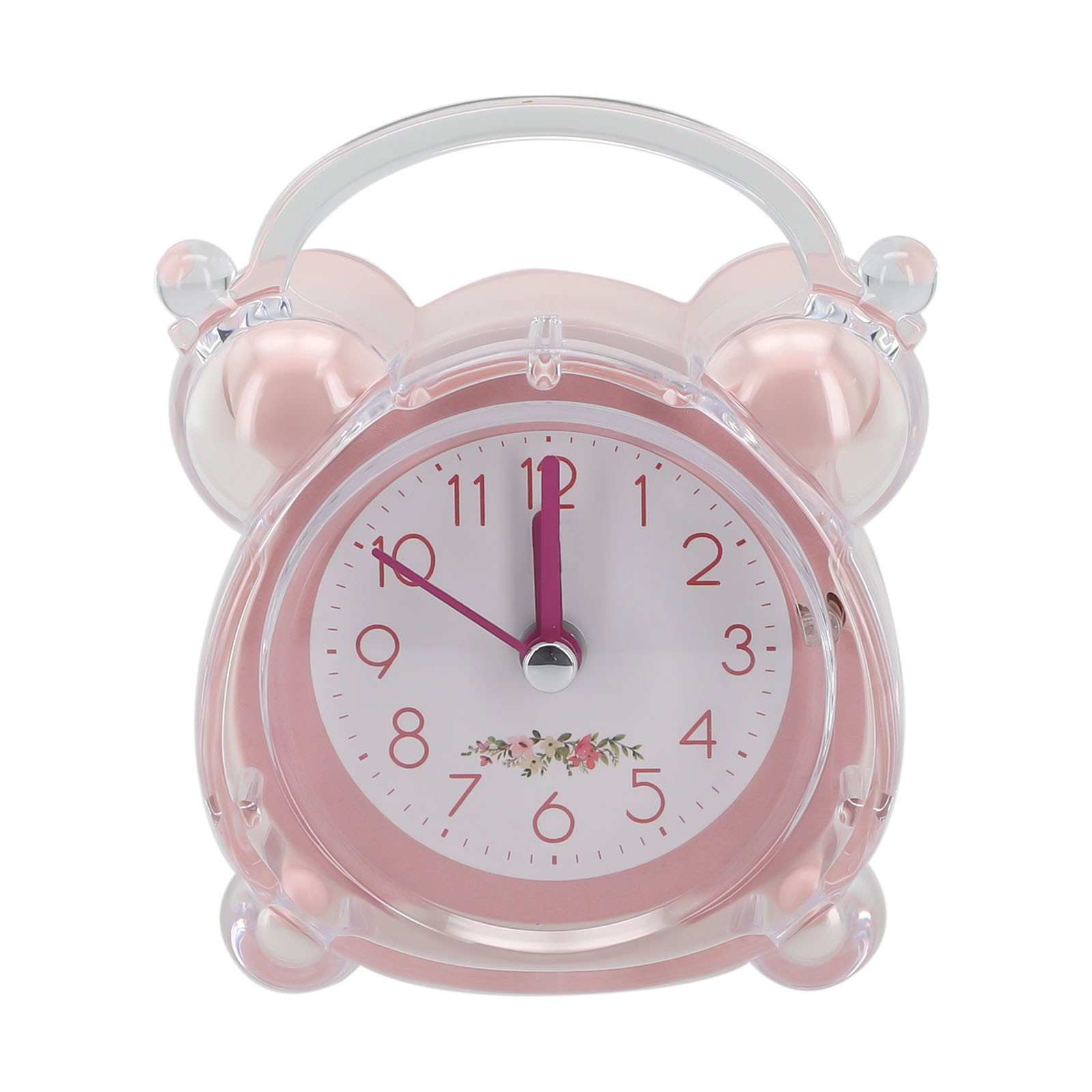 Portable Transparent Alarm Clock Silent Running Night Light and Alarm Sound