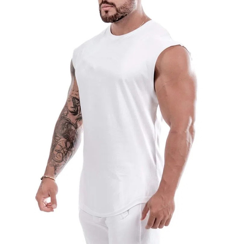 Crew Neck Loose Sleeveless T Shirt Undershirt Crew Neck Loose Sleeveless