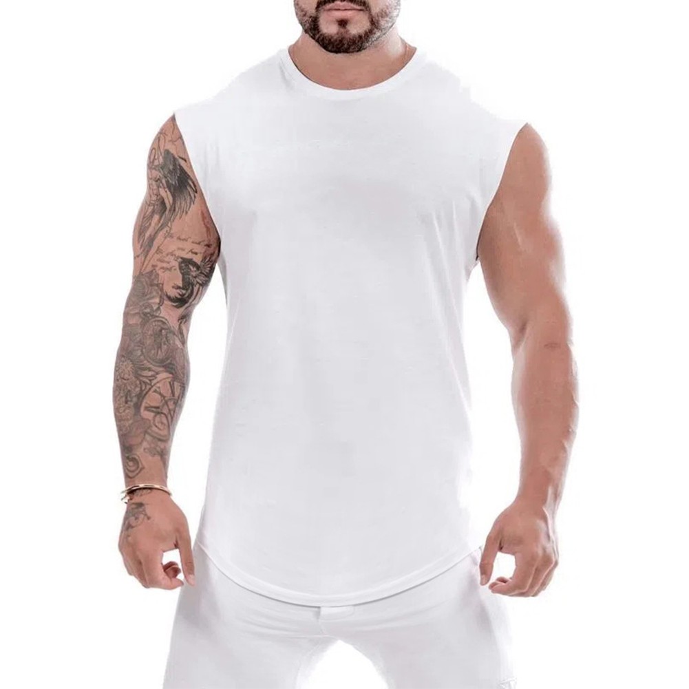 Crew Neck Loose Sleeveless T Shirt Undershirt Crew Neck Loose Sleeveless