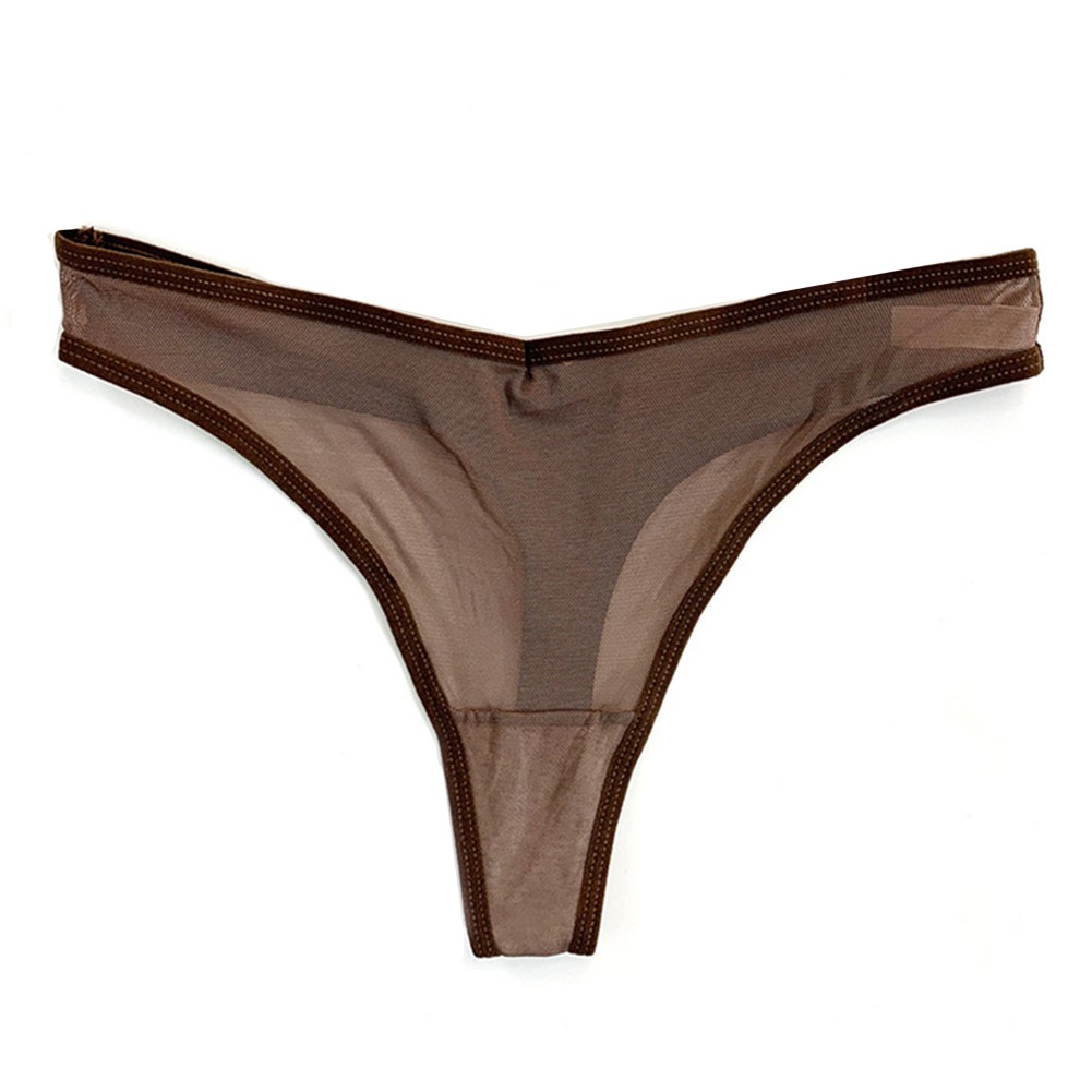Seamless Mesh See Though Panties Women Lingerie G String Thongs Coffee - Picture 12 of 13