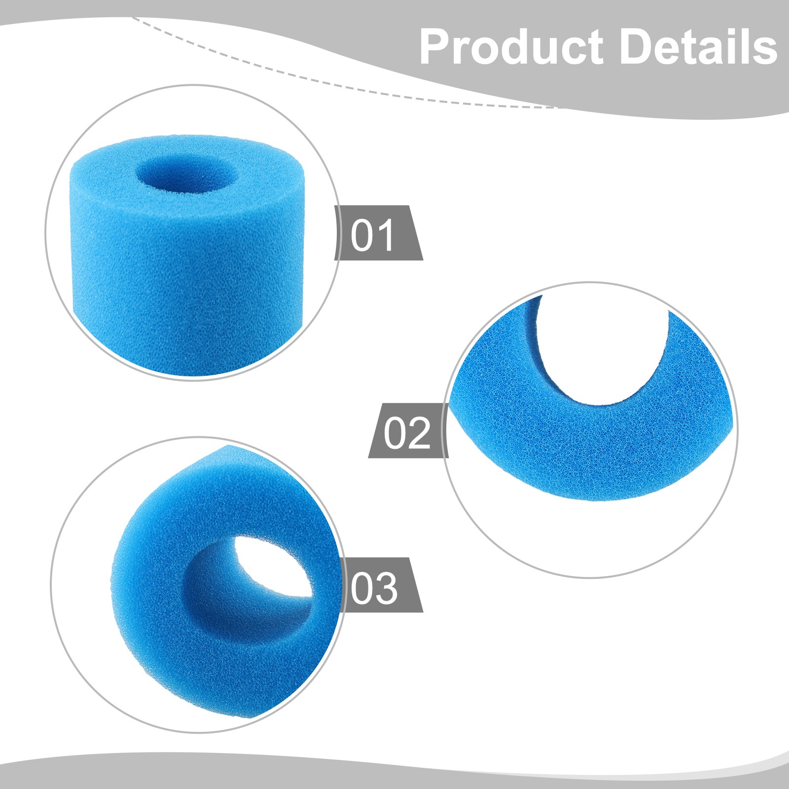 For Intex Type II/VI/D Washable Reusable Swimming Pool Filter Sponge Parts Blue - Picture 47 of 62