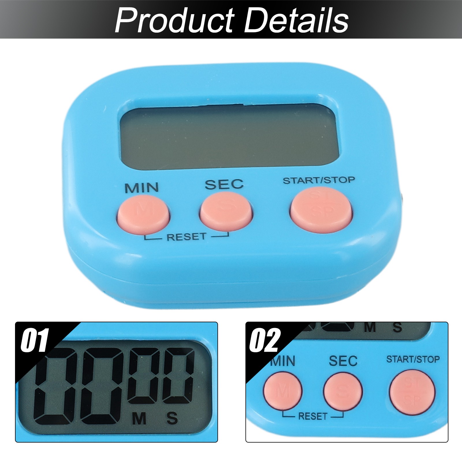 1X Küche Ei Kochen Magnet Timer Uhr Stoppuhr LCD Digital Lauter Alarm Neu - Bild 47 von 54