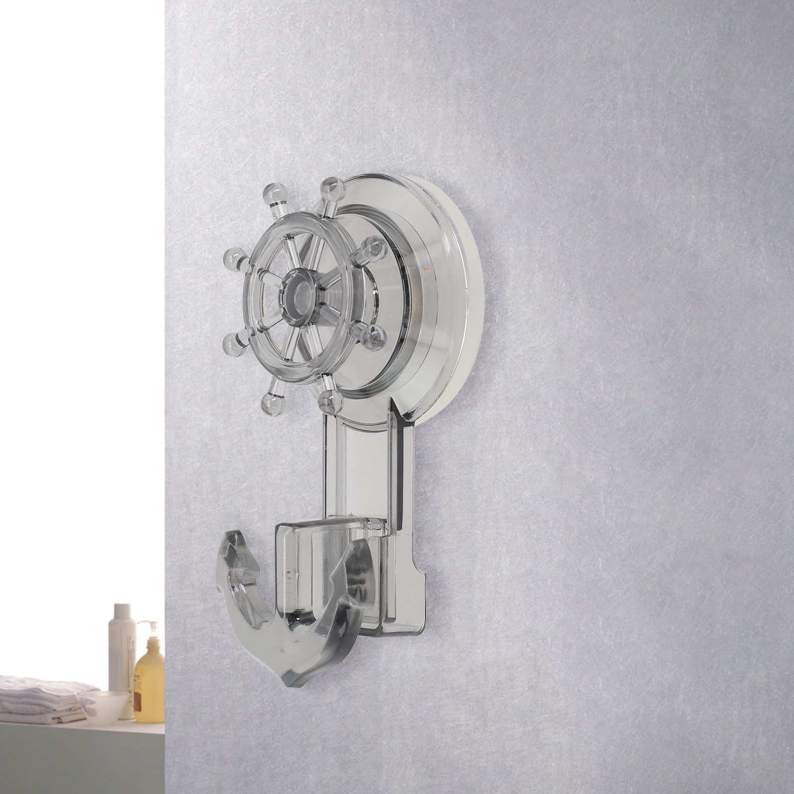 Crochet ventouse transparent gris couleurs attrayantes pour décoration salle de - Imagen 14 de 31