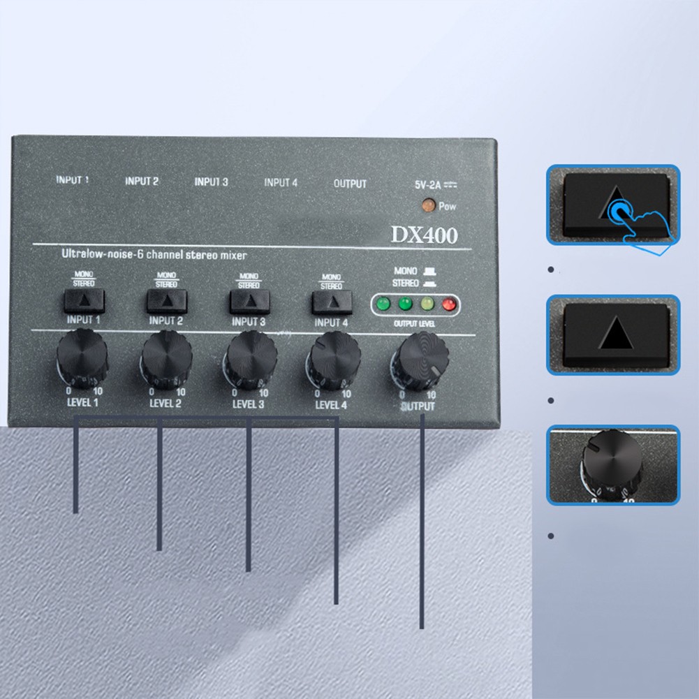 und kompakter USB Powered Line Mixer Sound Mixer für flexible Audiosteuerung - Bild 19 von 28