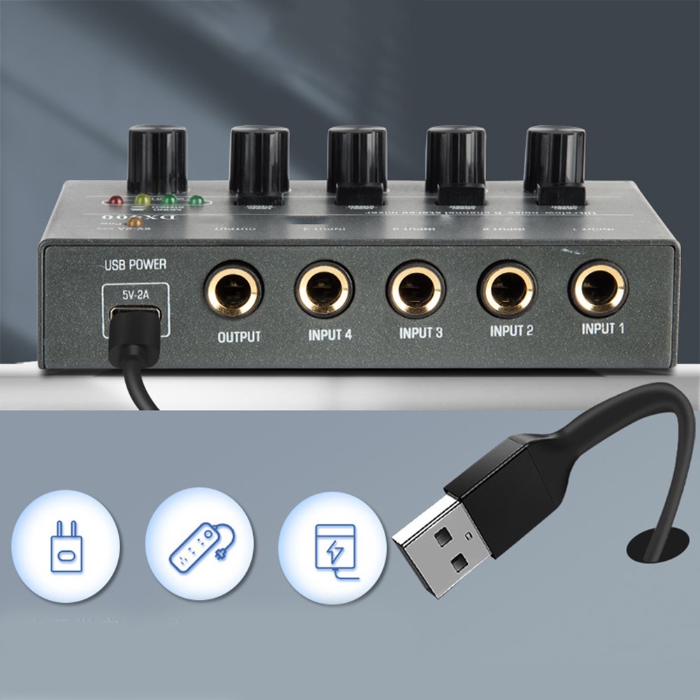 und kompakter USB Powered Line Mixer Sound Mixer für flexible Audiosteuerung - Bild 20 von 28