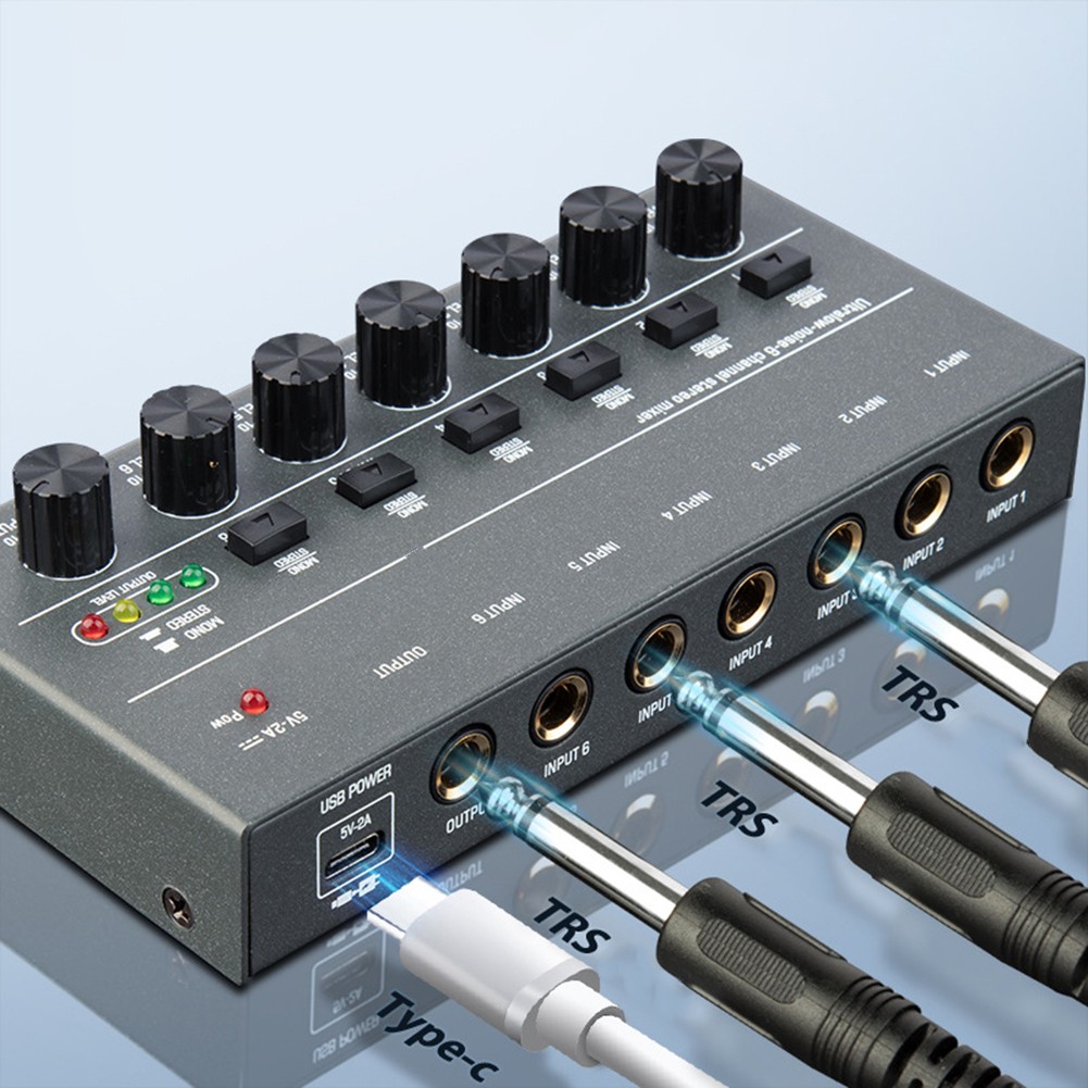und kompakter USB Powered Line Mixer Sound Mixer für flexible Audiosteuerung - Bild 22 von 28