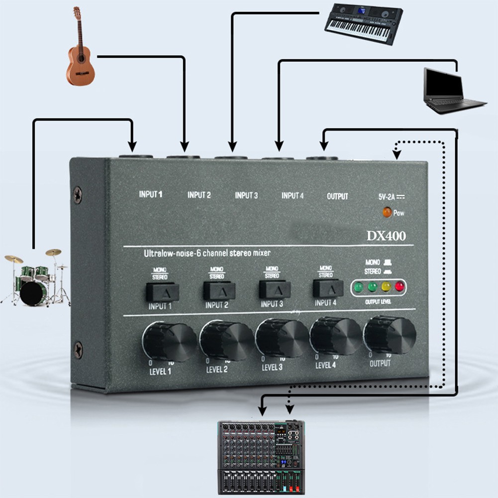 und kompakter USB Powered Line Mixer Sound Mixer für flexible Audiosteuerung - Bild 16 von 28
