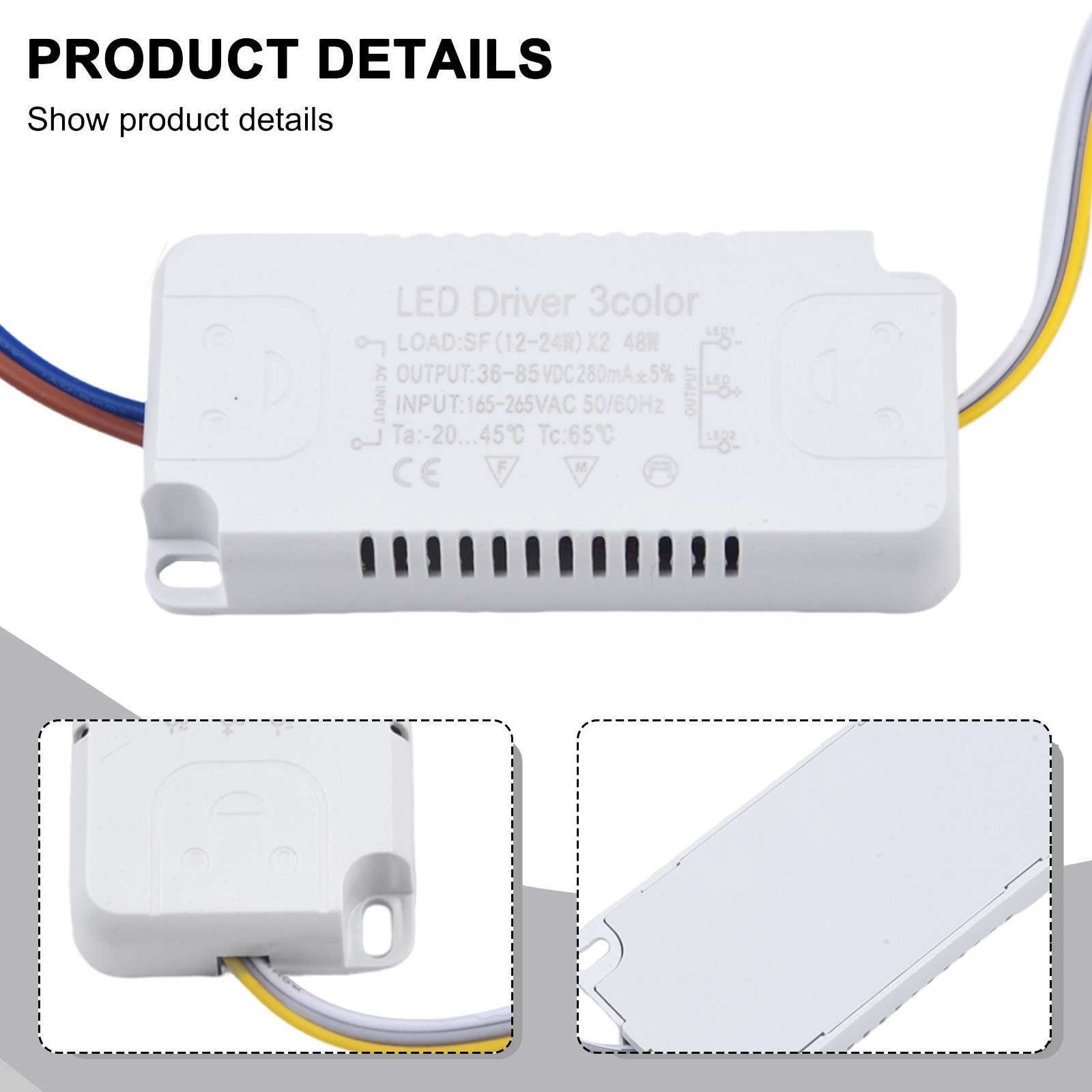 1pc LED Driver 3color Adapter LED Lighting Non-Isolating Transformer Replacement