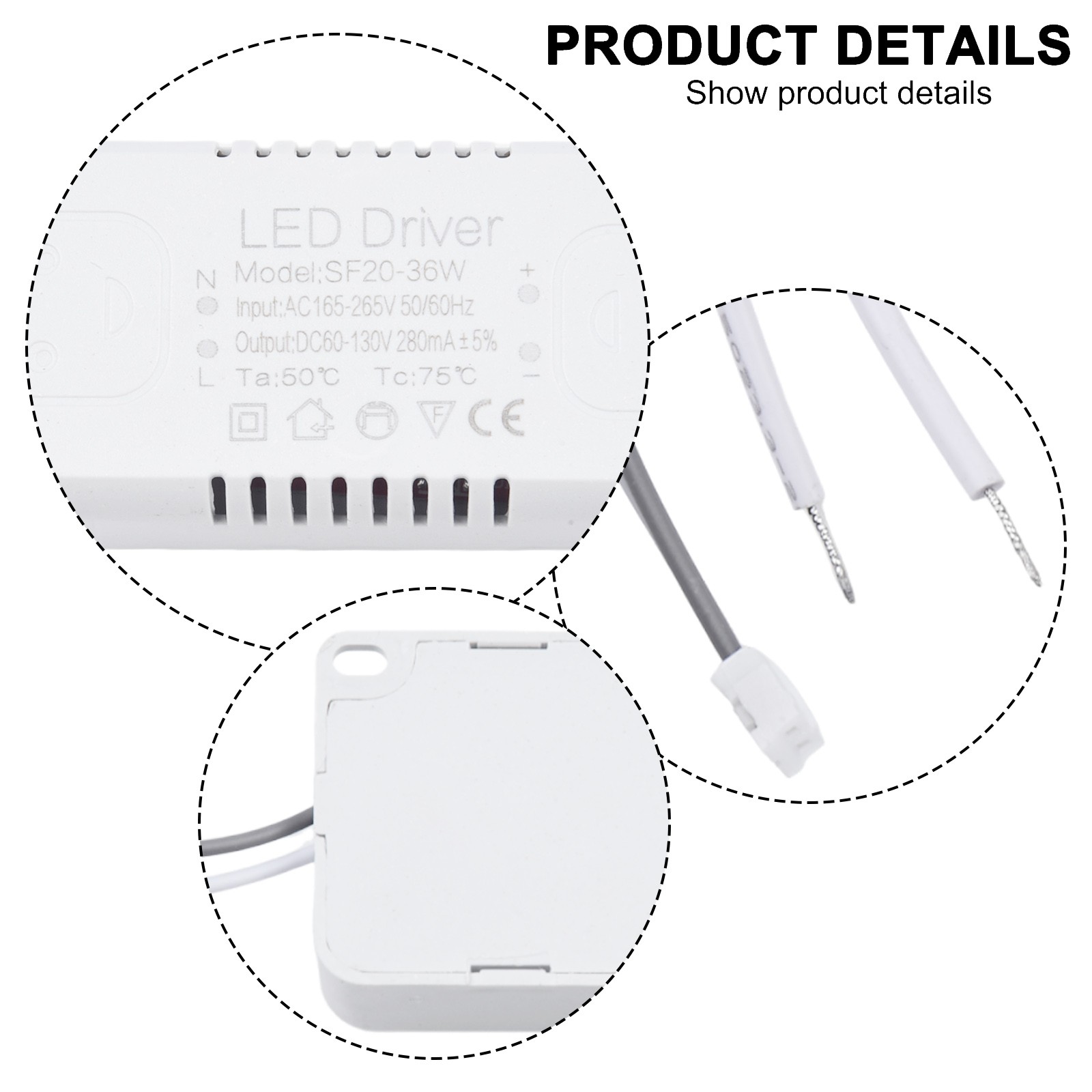 LEDTreiber Adapter 240-300mA 40-60W 60-80W Flächenleuchte Für LED-Beleuchtung - Bild 4 von 38