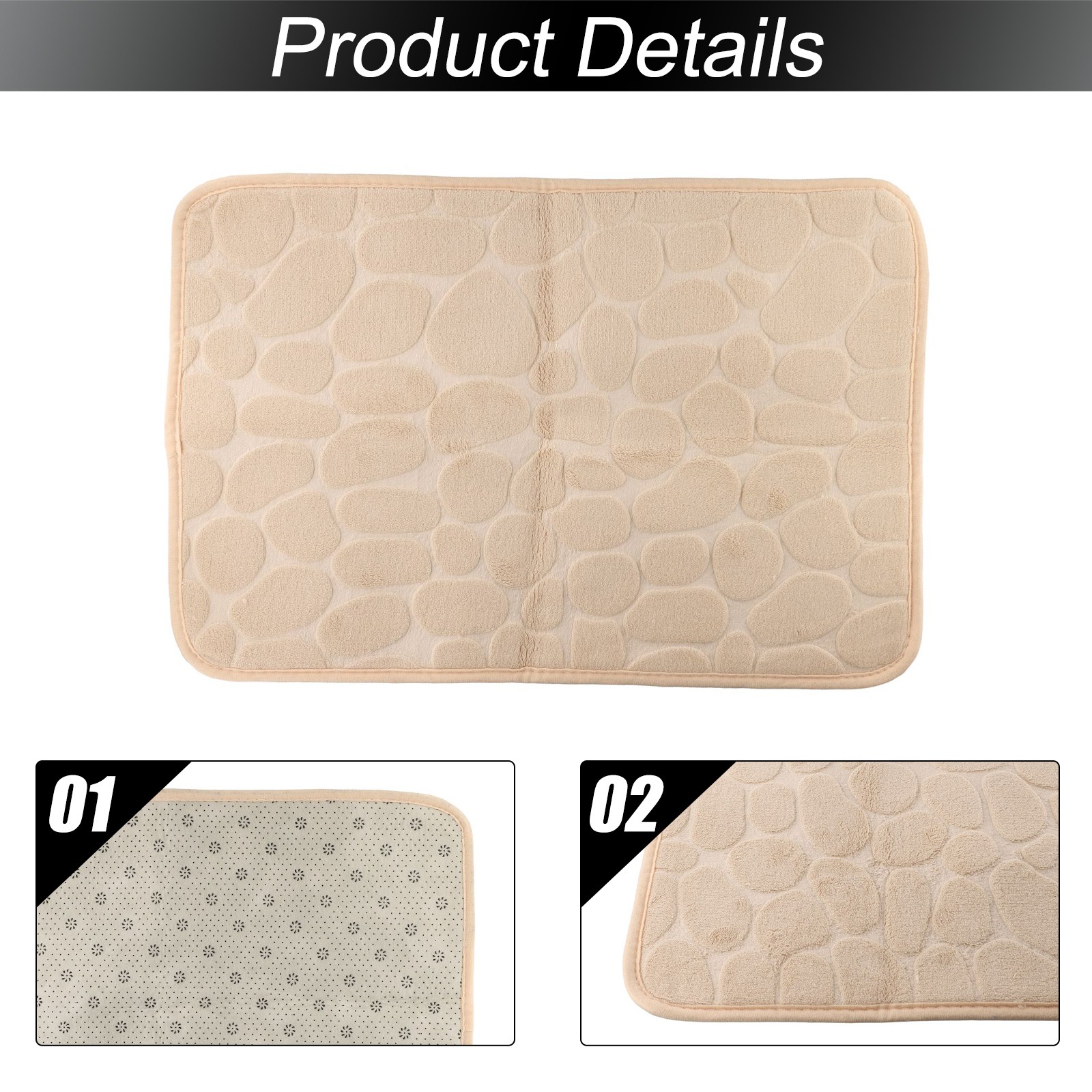 Bathroom Mat Pebble Carpets Super Soft Toilet Washable 1pc 40*60cm Bathmats - Picture 27 of 53