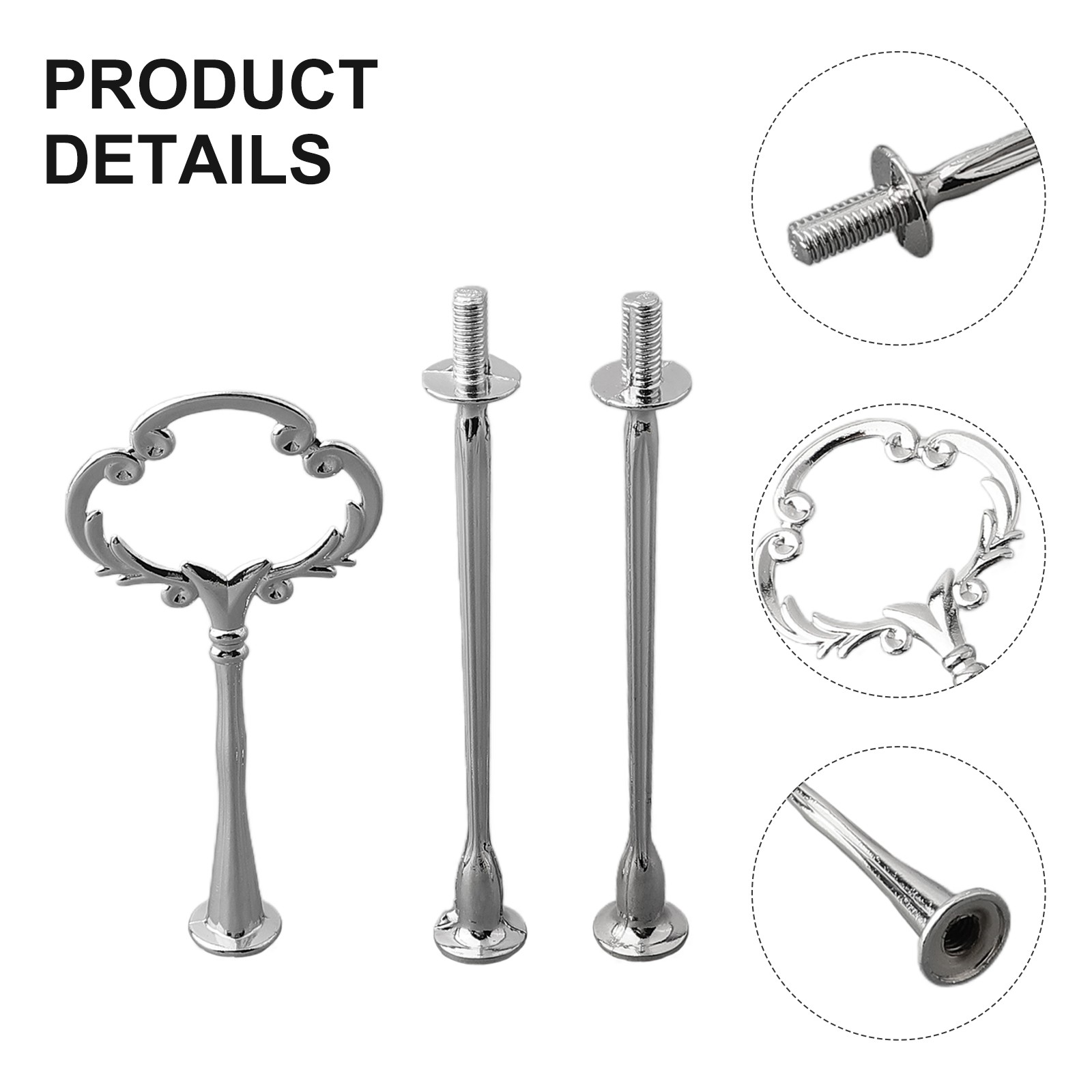 Practical and Functional Cake Plate Stand Cupcake Fittings Silver Golden - Picture 52 of 61