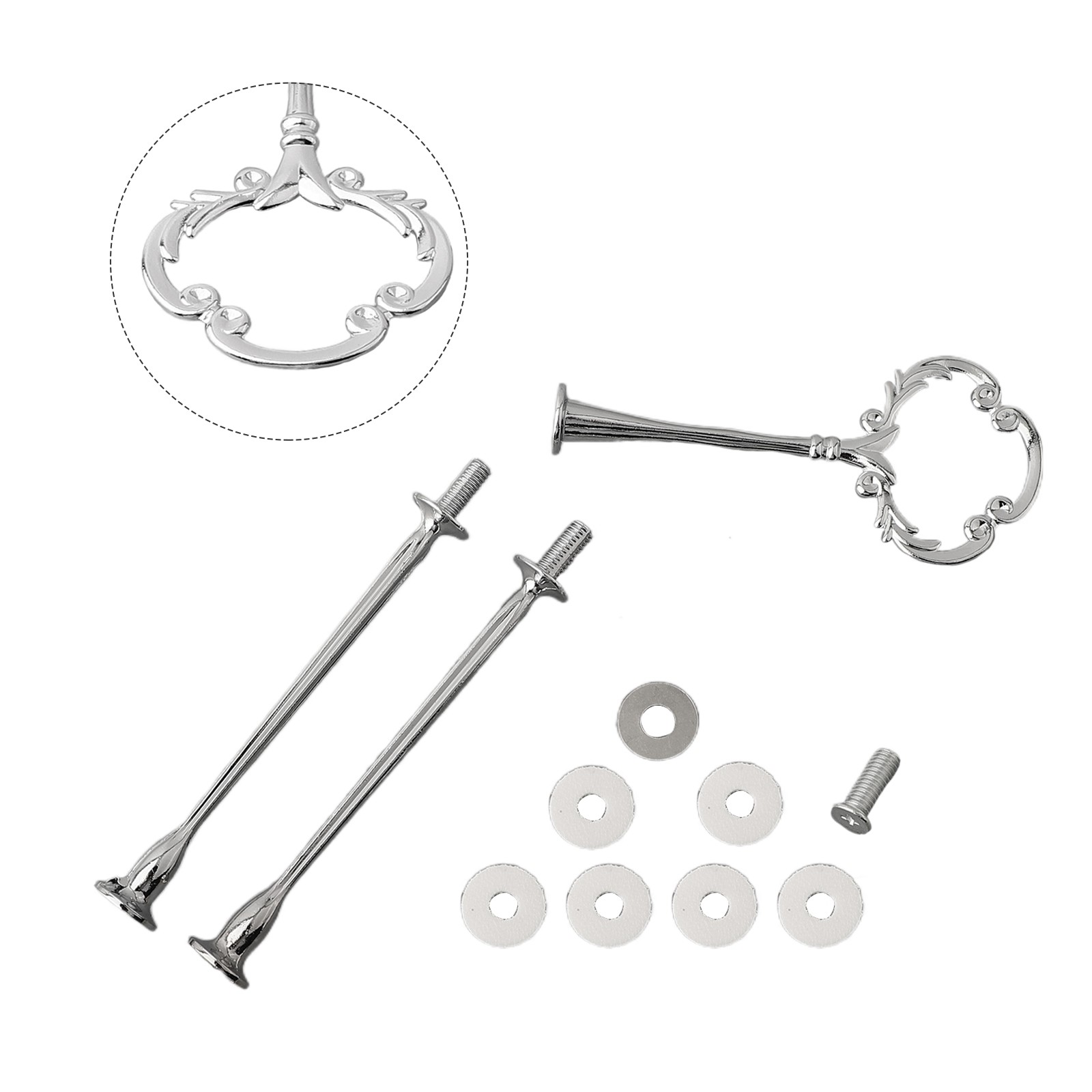 Practical and Functional Cake Plate Stand Cupcake Fittings Silver Golden - Picture 51 of 61
