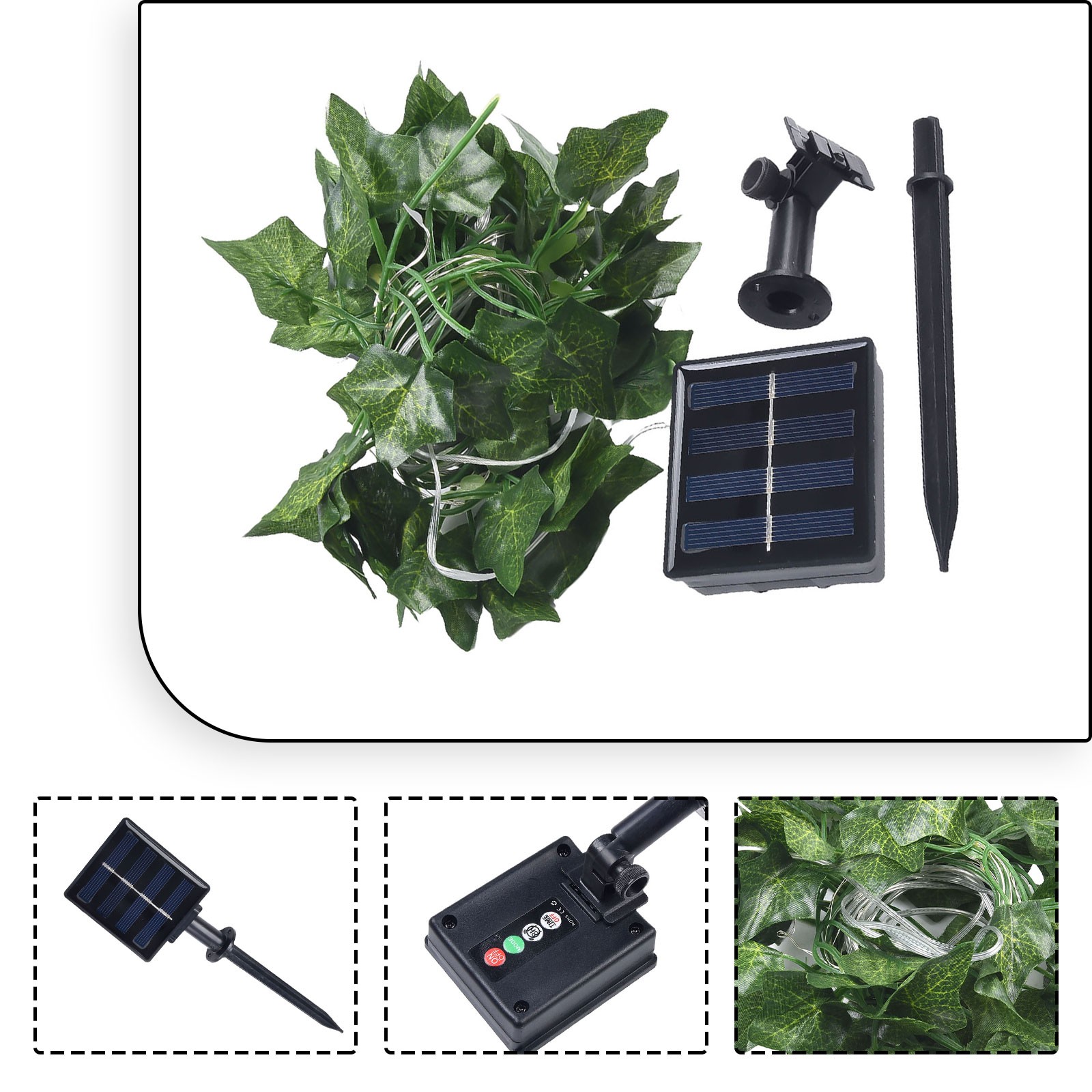 Illuminate Your Yard with Artificial Solar Vine String Lights and Ivy Leaf - Picture 20 of 24