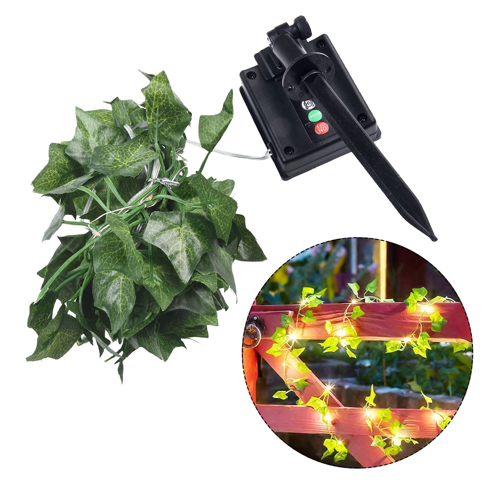 Illuminate Your Yard with Artificial Solar Vine String Lights and Ivy Leaf - Picture 13 of 24