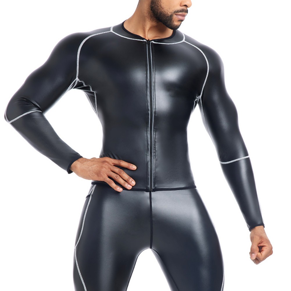Manteau veste à manches longues noir officiel humide look body shapers vêtements de for