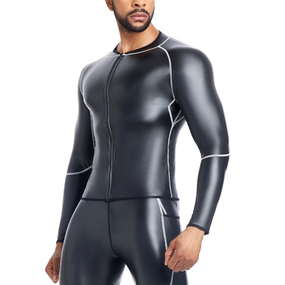 Manteau veste à manches longues noir officiel humide look body shapers vêtements de for