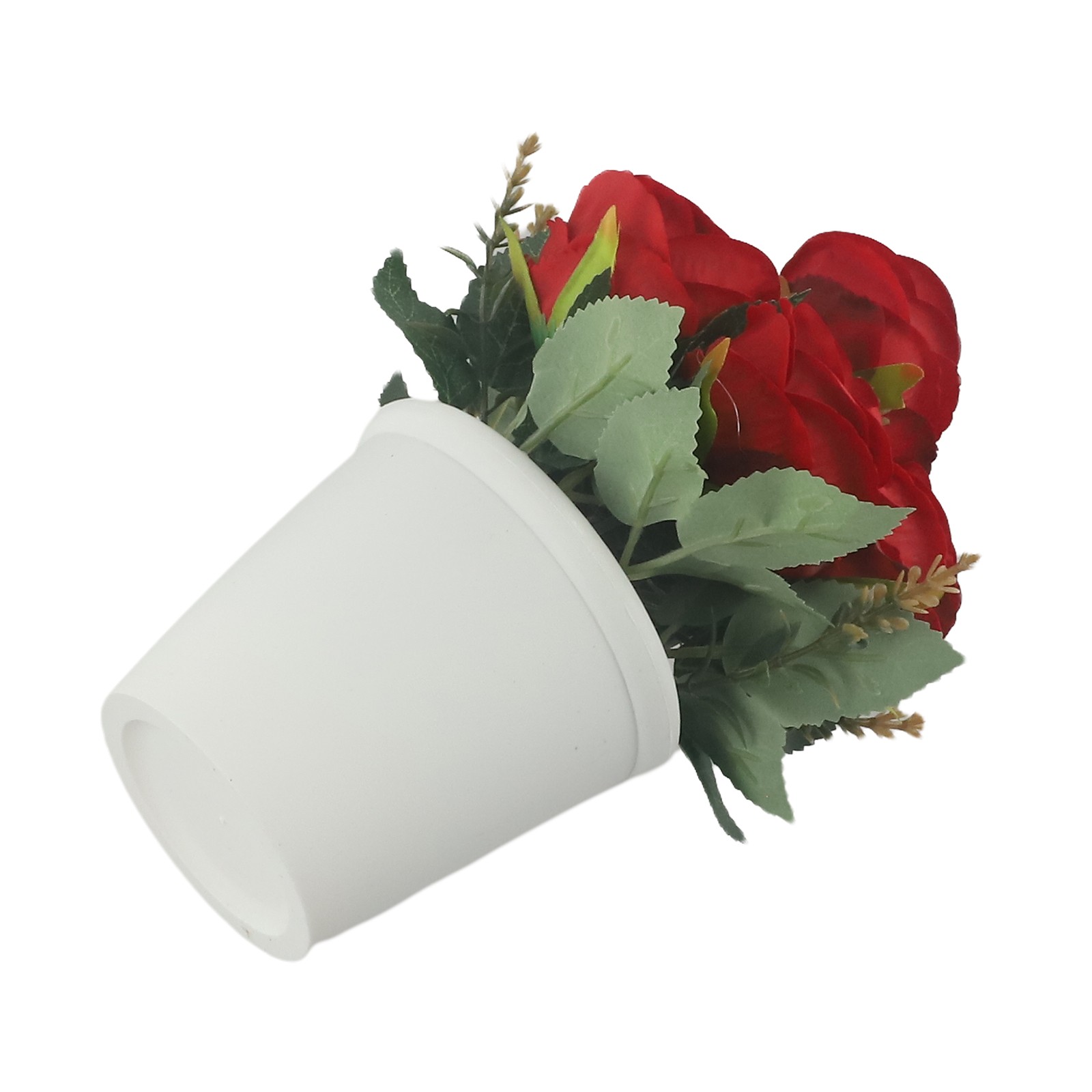 Rosa Fiore Artificiale Piante Feste Squisito Freshing Naturale IN Vaso - Foto 18 di 36