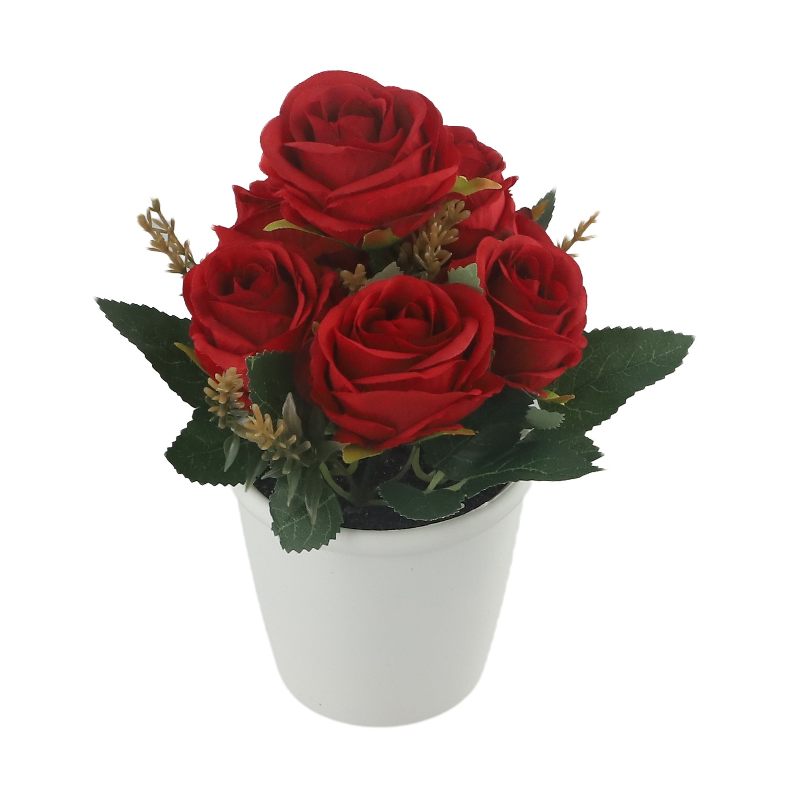 Rosa Fiore Artificiale Piante Feste Squisito Freshing Naturale IN Vaso - Foto 13 di 36