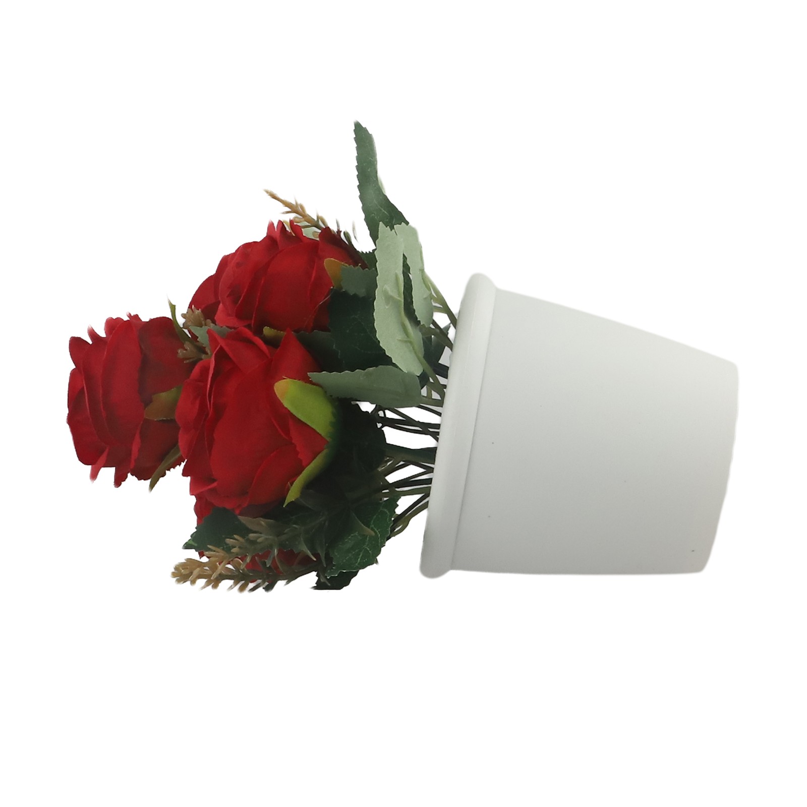 Rosa Fiore Artificiale Piante Feste Squisito Freshing Naturale IN Vaso - Foto 19 di 36