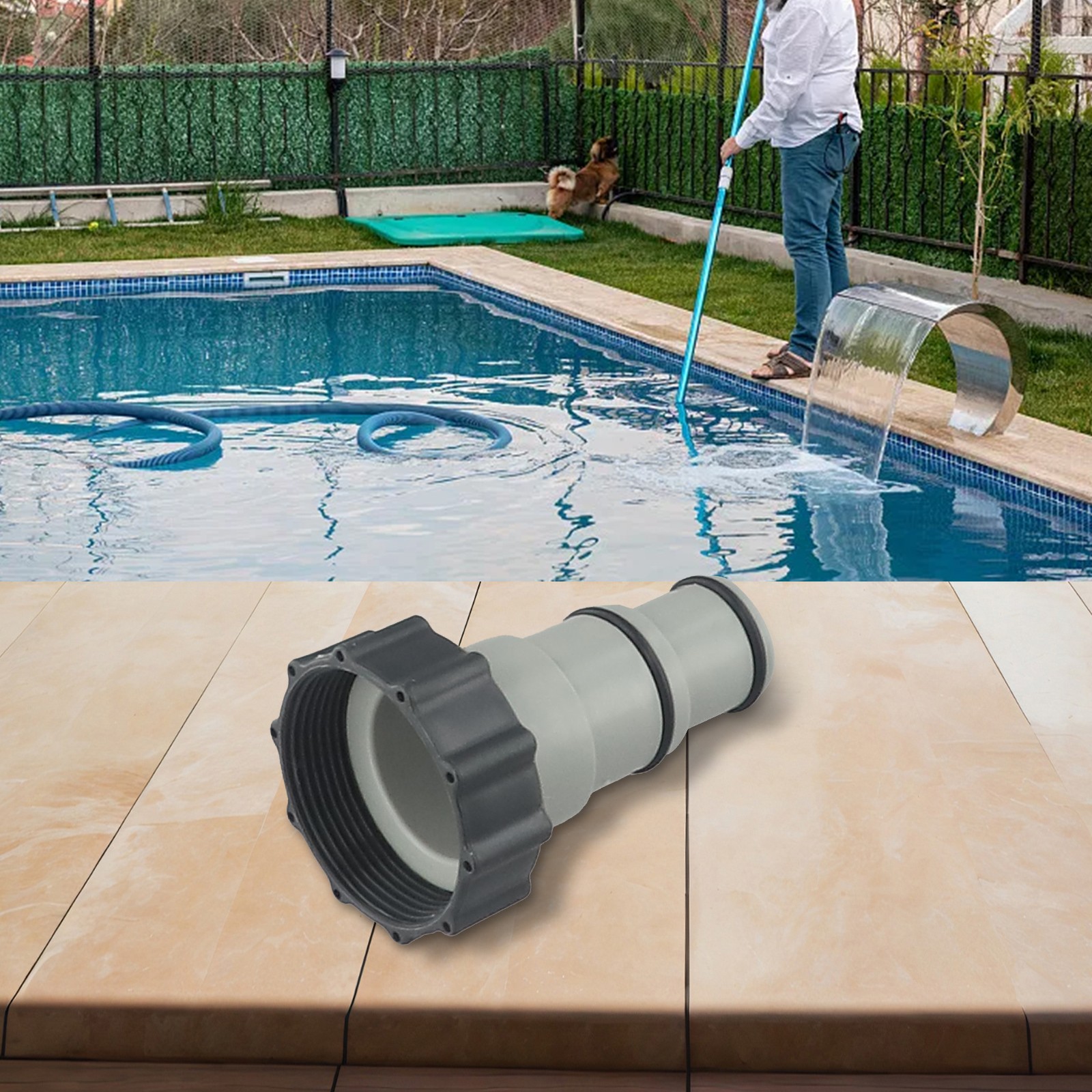 Threaded to Clamp Style Hose Adapter for Intex Pool with 1.5 and 1.25-Inch Hoses - Picture 45 of 48