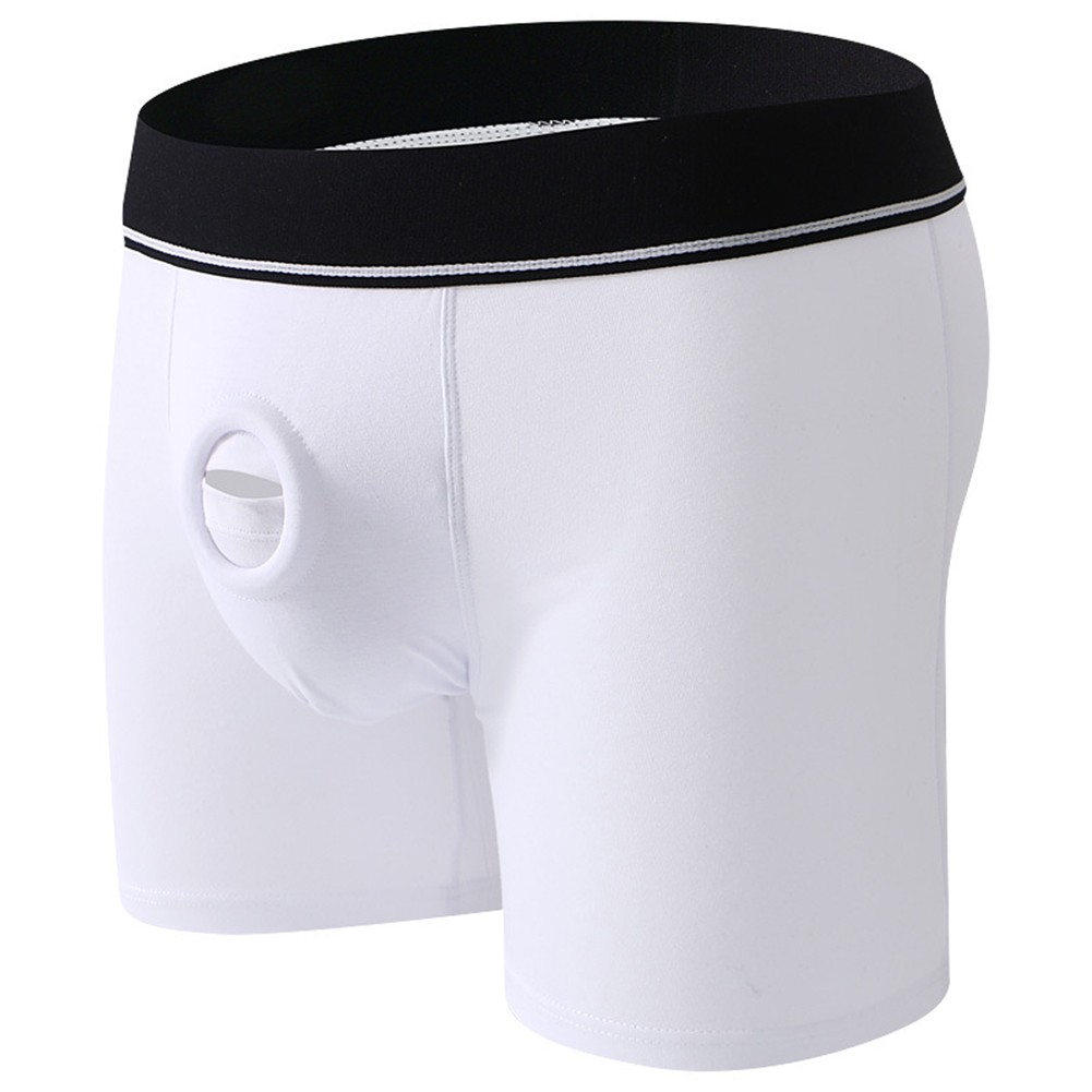 Ropa interior de algodón sexy para hombre calzoncillos de cintura media con agujero suave y transpirable - Imagen 13 de 19