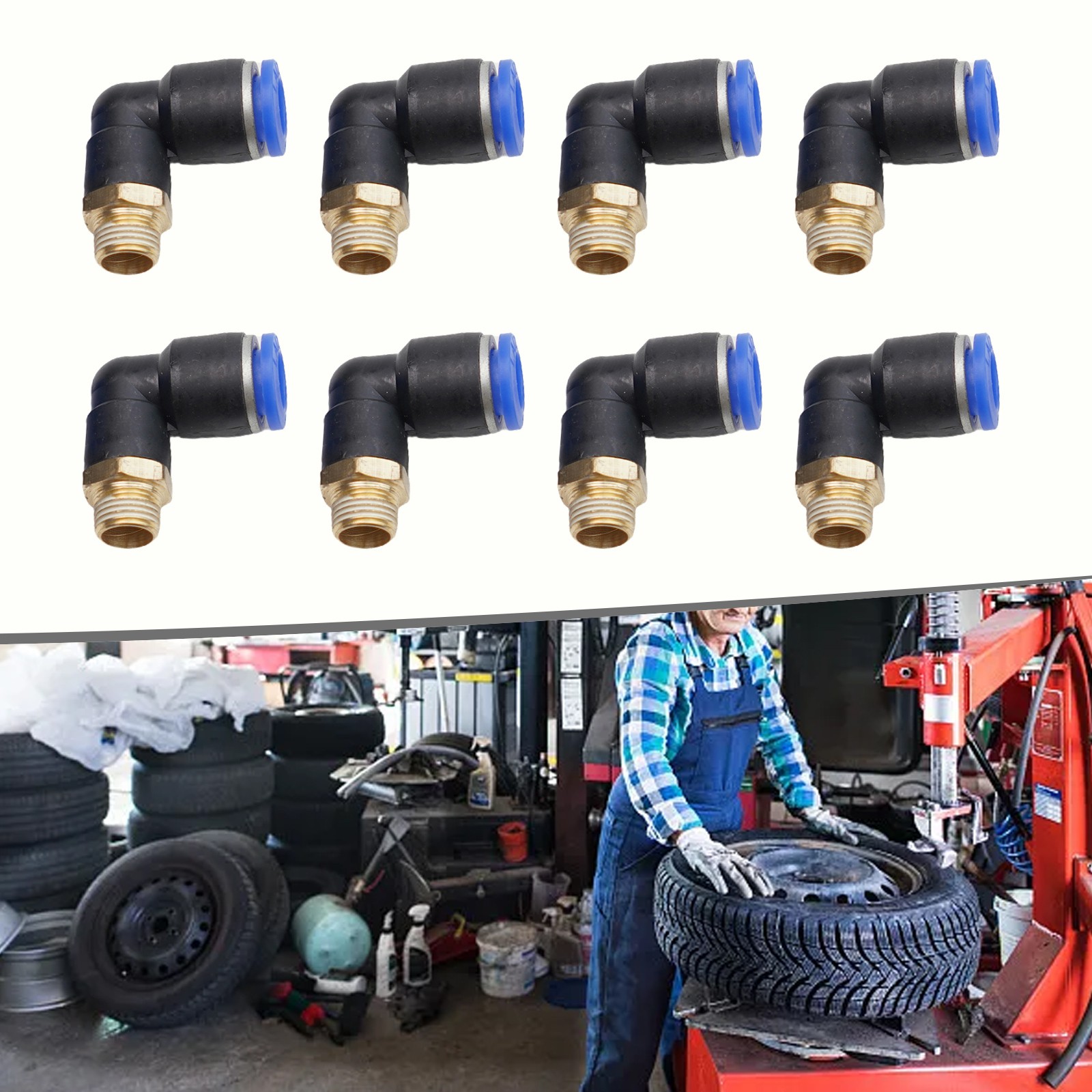 6 Pezzi Valvole Aria Per Smontagomme Macchina Connettore 8mm Per Coats