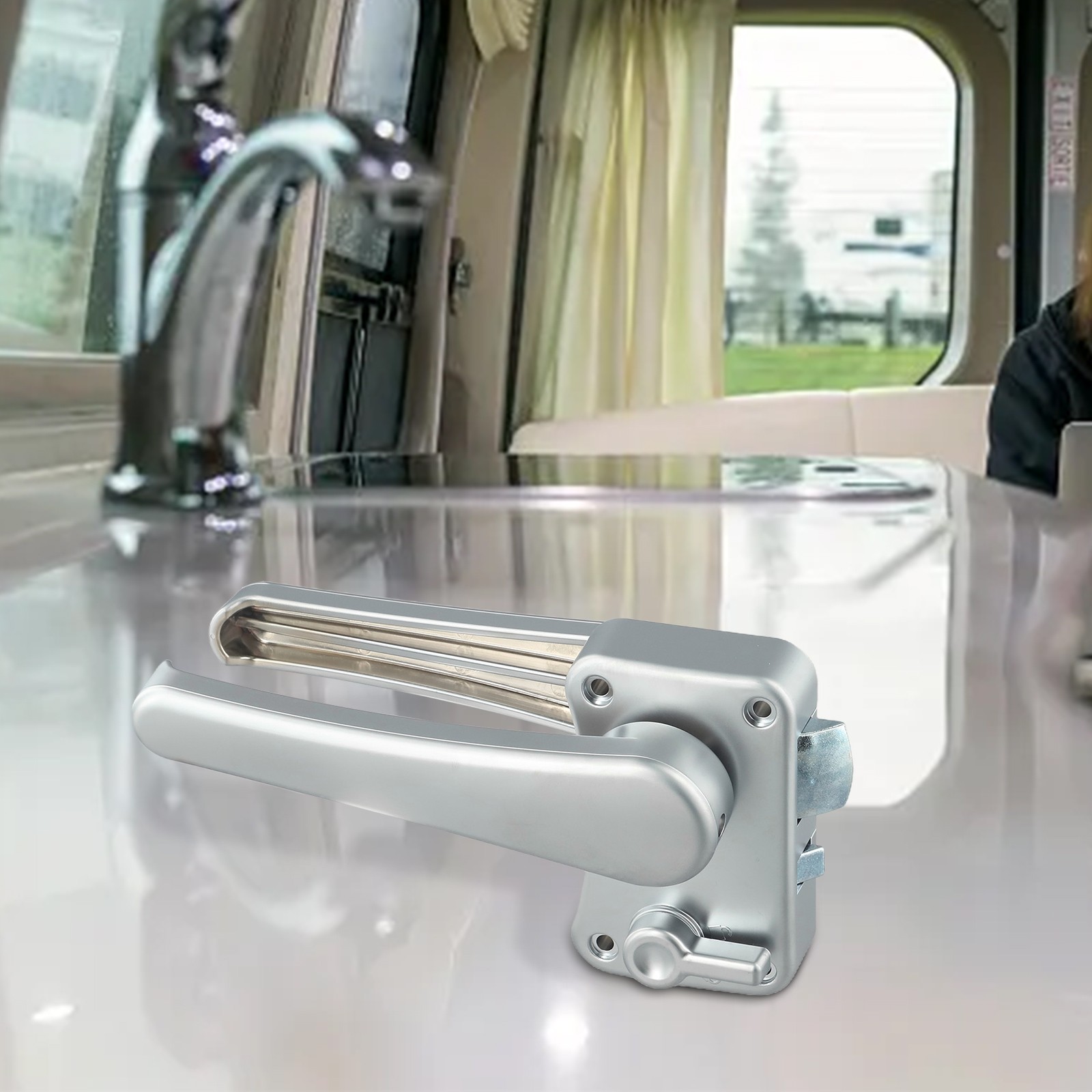 Poignée De Verrouillage 2 Pièces Avec Serrure – Pour Porte De Camping-Car, Caravane, Camion (Neuf)