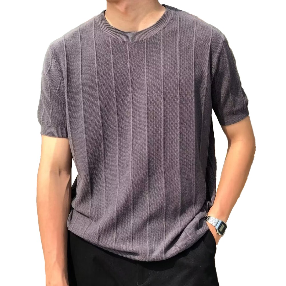 Männer Oben Strassenmode Streifen T -Shirt Tee Tops Zur Seite Fahren Faden - Bild 14 von 16