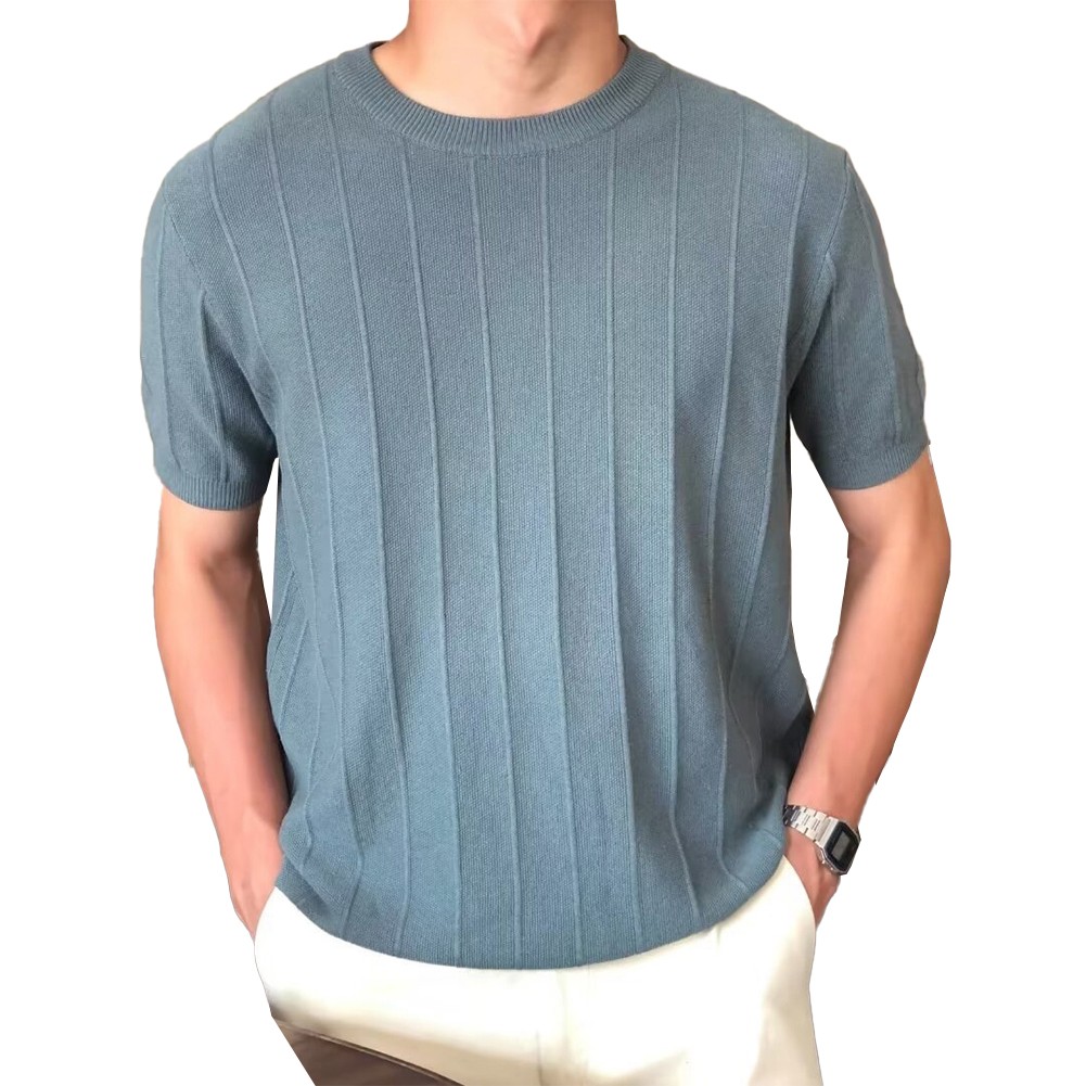 Männer Oben Strassenmode Streifen T -Shirt Tee Tops Zur Seite Fahren Faden - Bild 12 von 16