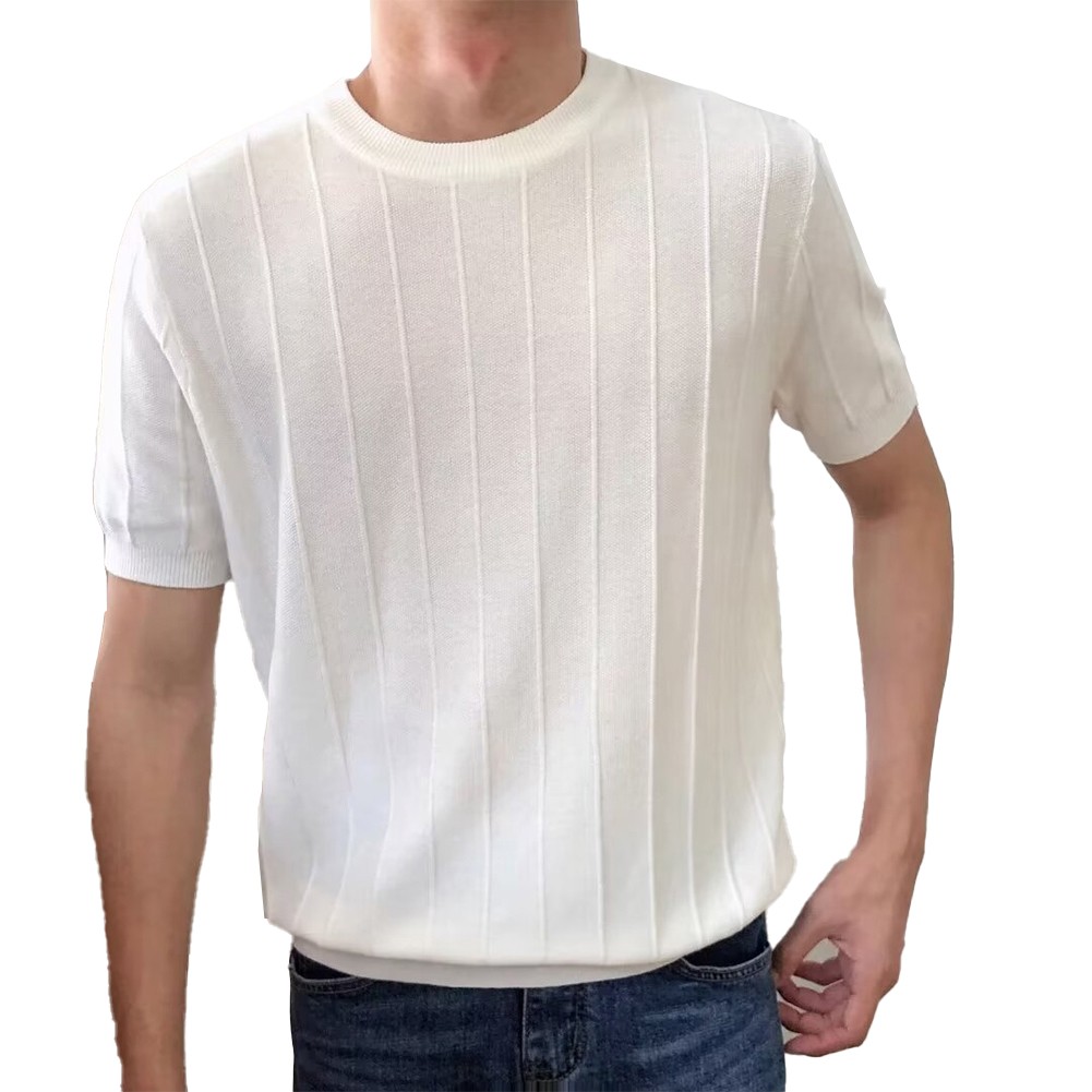 Männer Oben Strassenmode Streifen T -Shirt Tee Tops Zur Seite Fahren Faden - Bild 10 von 16