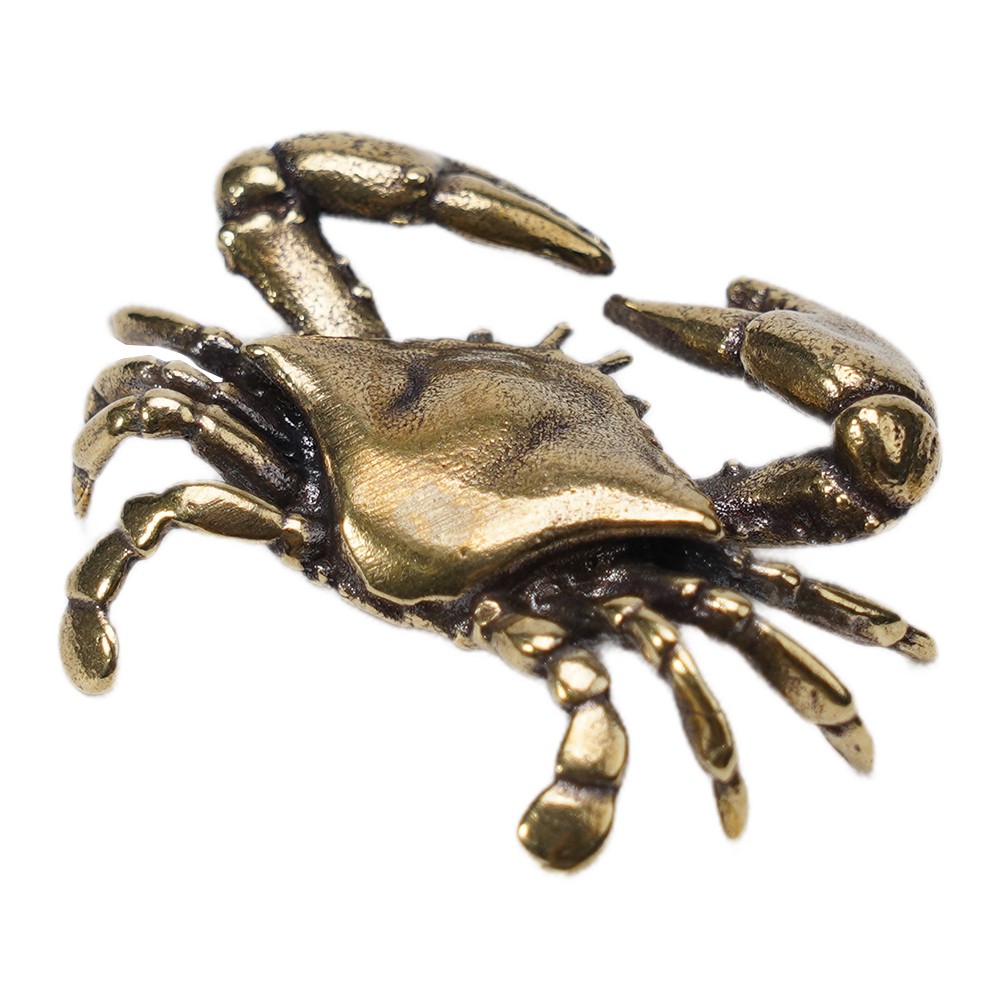 Ottone Granchio Miniatura Figurina Mini Animale Statua Ornamento Home Scrivania - Picture 30 of 35