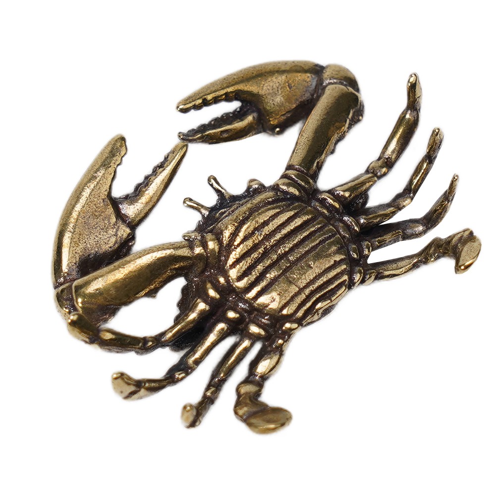 Ottone Granchio Miniatura Figurina Mini Animale Statua Ornamento Home Scrivania - Picture 28 of 35