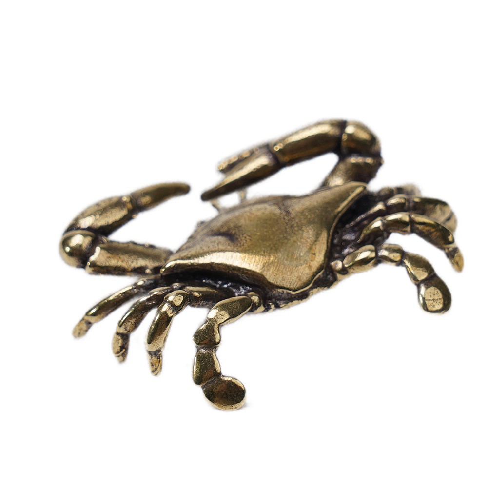 Ottone Granchio Miniatura Figurina Mini Animale Statua Ornamento Home Scrivania - Picture 29 of 35