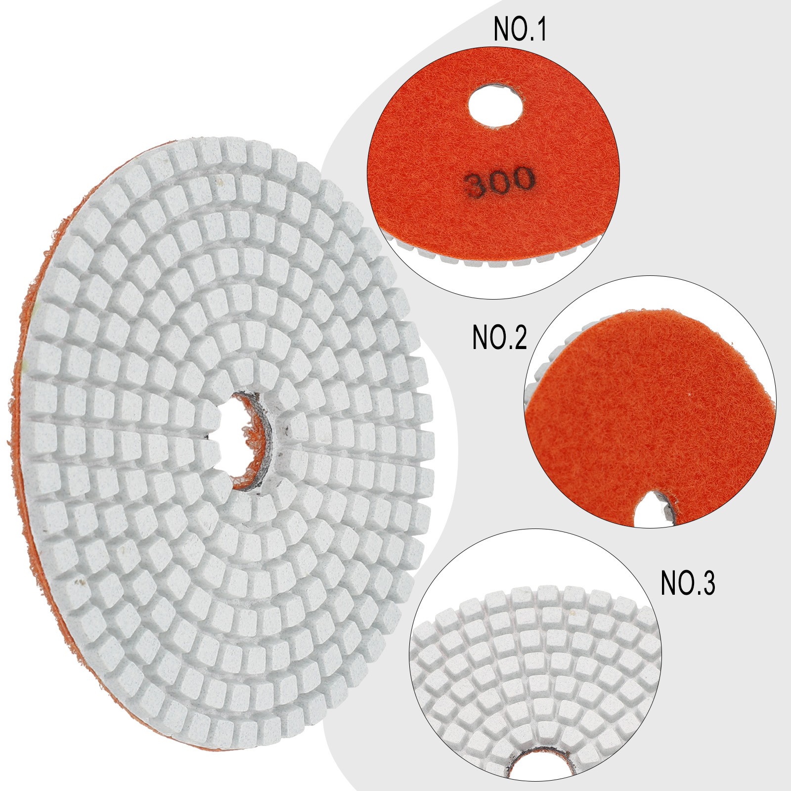 Stone Sanding Polishing Pad 50/150/300/500/1000/2000 Grits Concrete Granite - Picture 34 of 46