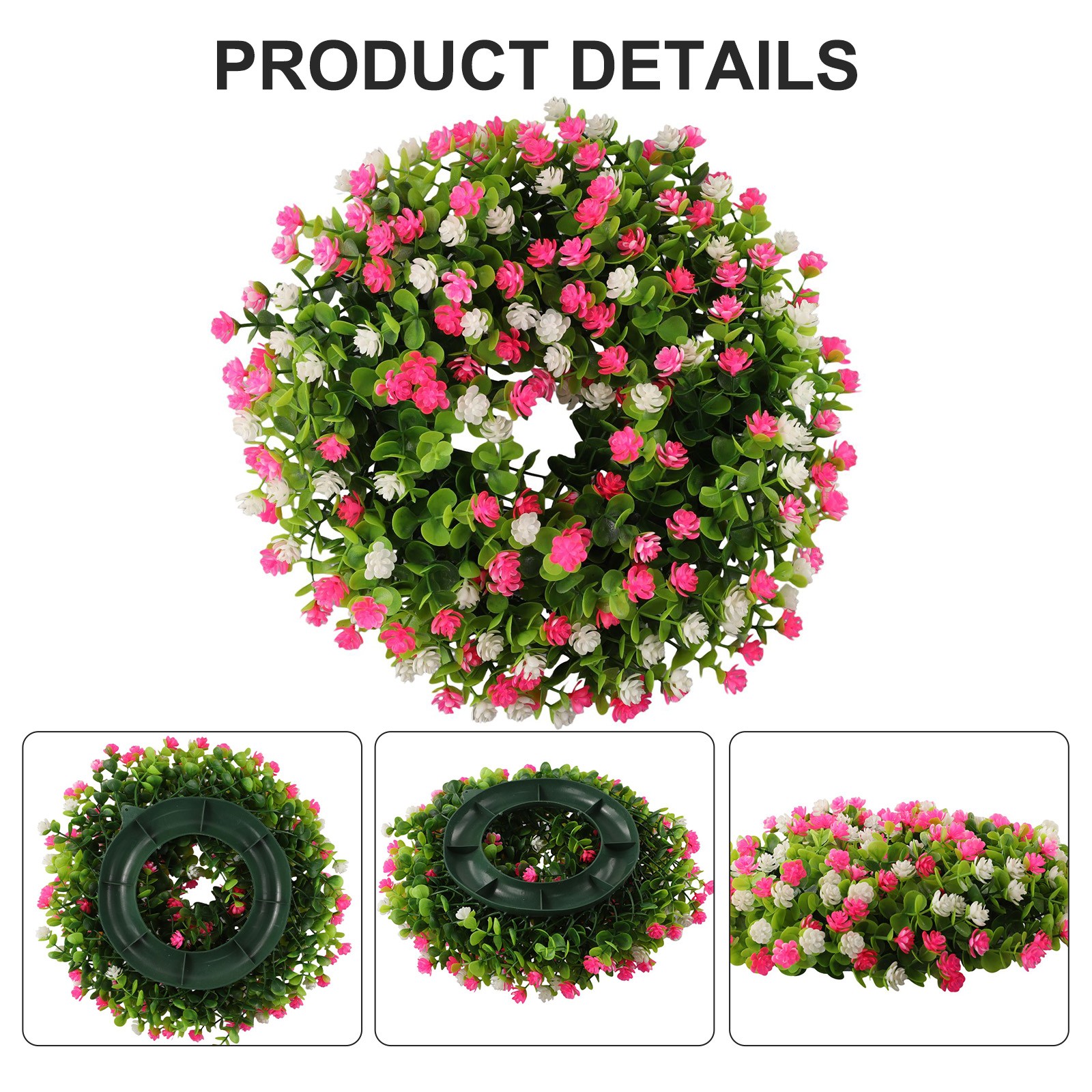 Printemps en été avec couronne deucalyptus 35 cm pour porte dentrée ou officiel présentoir mural