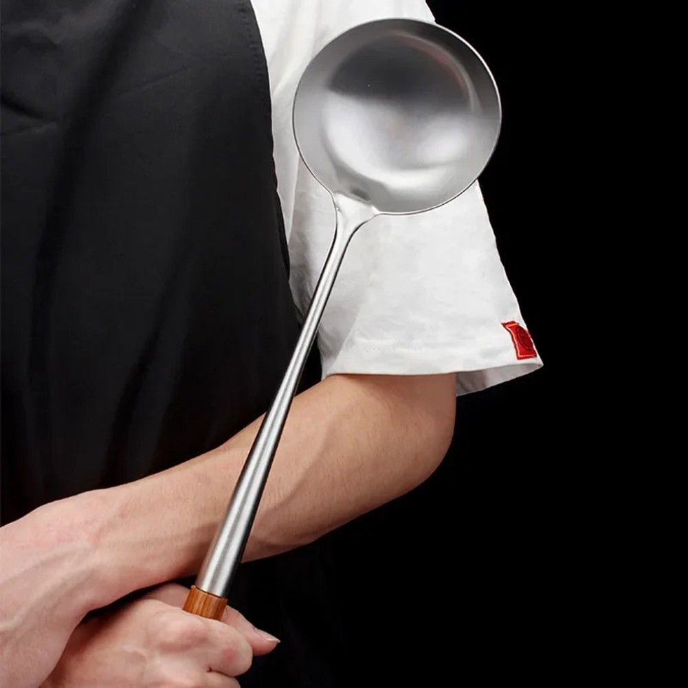 Cucchiaio zuppa skimmer mestolo finitura argento lavabile in lavastoviglie elega - Foto 18 di 21