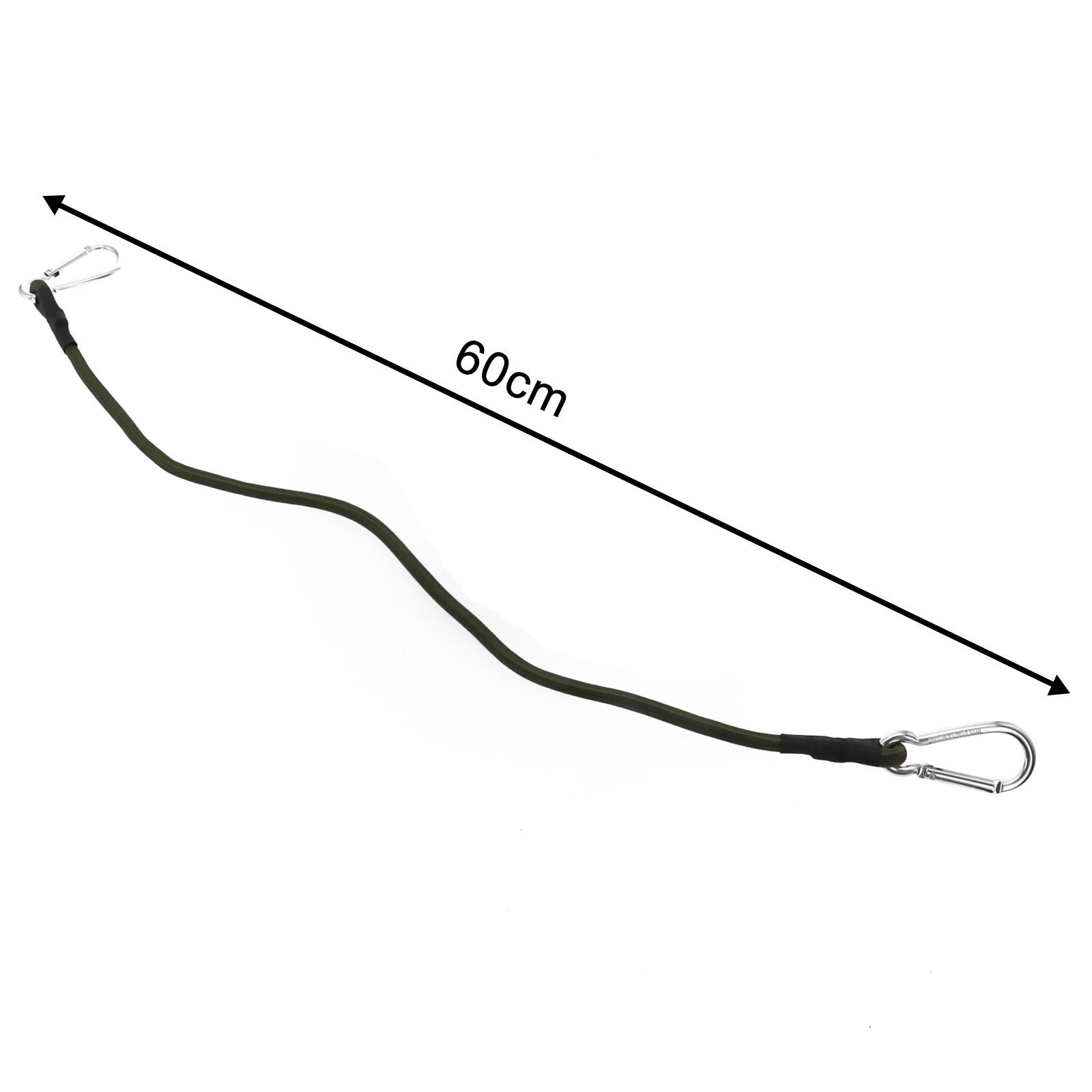 Flexible Carabiner Hook Bungee Straps 30/60/90/120cm Length Black Color - Picture 27 of 53