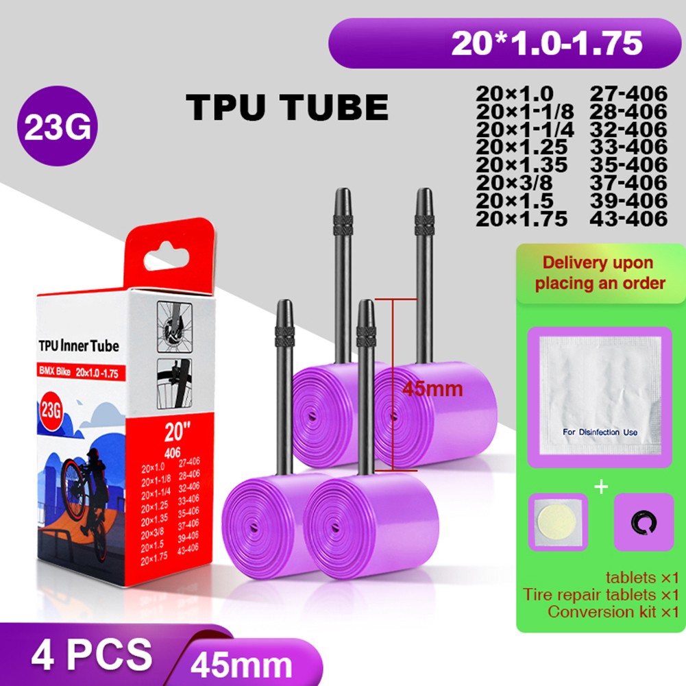 Reinforced Valve Inner Tube for 20x1 0 1 75 Tires Ultralight 23g for BMX406 - Picture 30 of 45