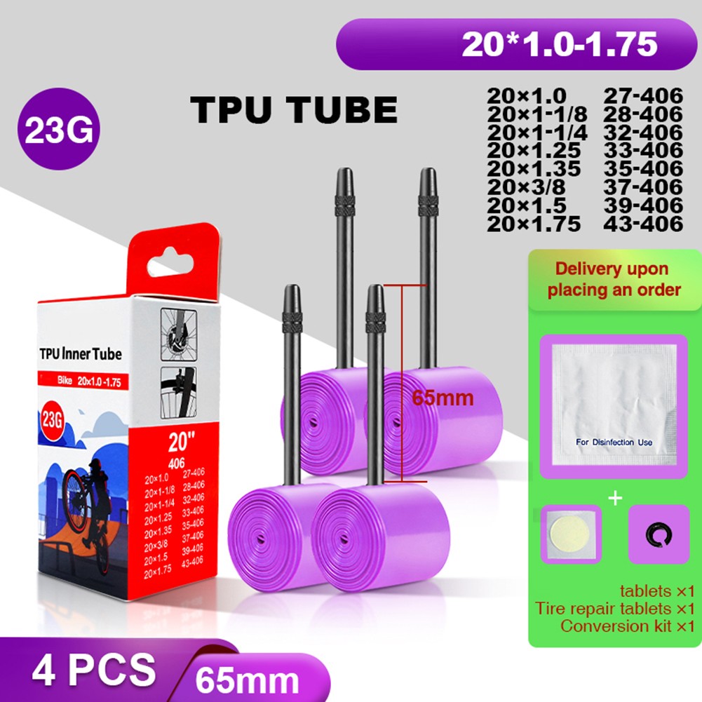 Reinforced Valve Inner Tube for 20x1 0 1 75 Tires Ultralight 23g for BMX406 - Picture 42 of 45