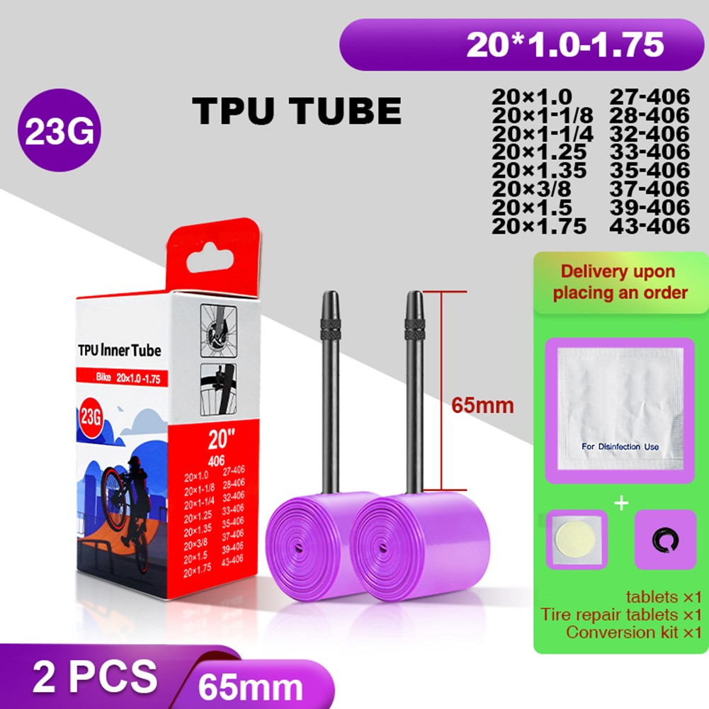 Reinforced Valve Inner Tube for 20x1 0 1 75 Tires Ultralight 23g for BMX406 - Picture 32 of 45