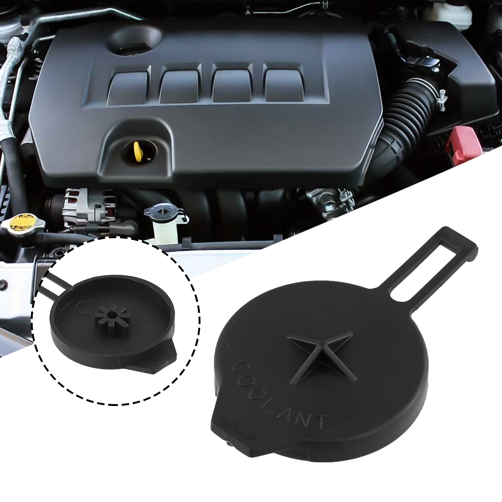 1PC Engine Coolant Reservoir Cap Water-Kettle Cap Black For Toyota For Scion