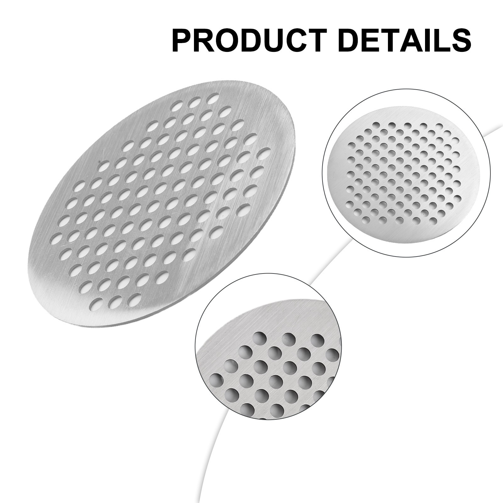 Anti Slip Round Stainless Steel Shower Drain Strainer Cover Hair Filter