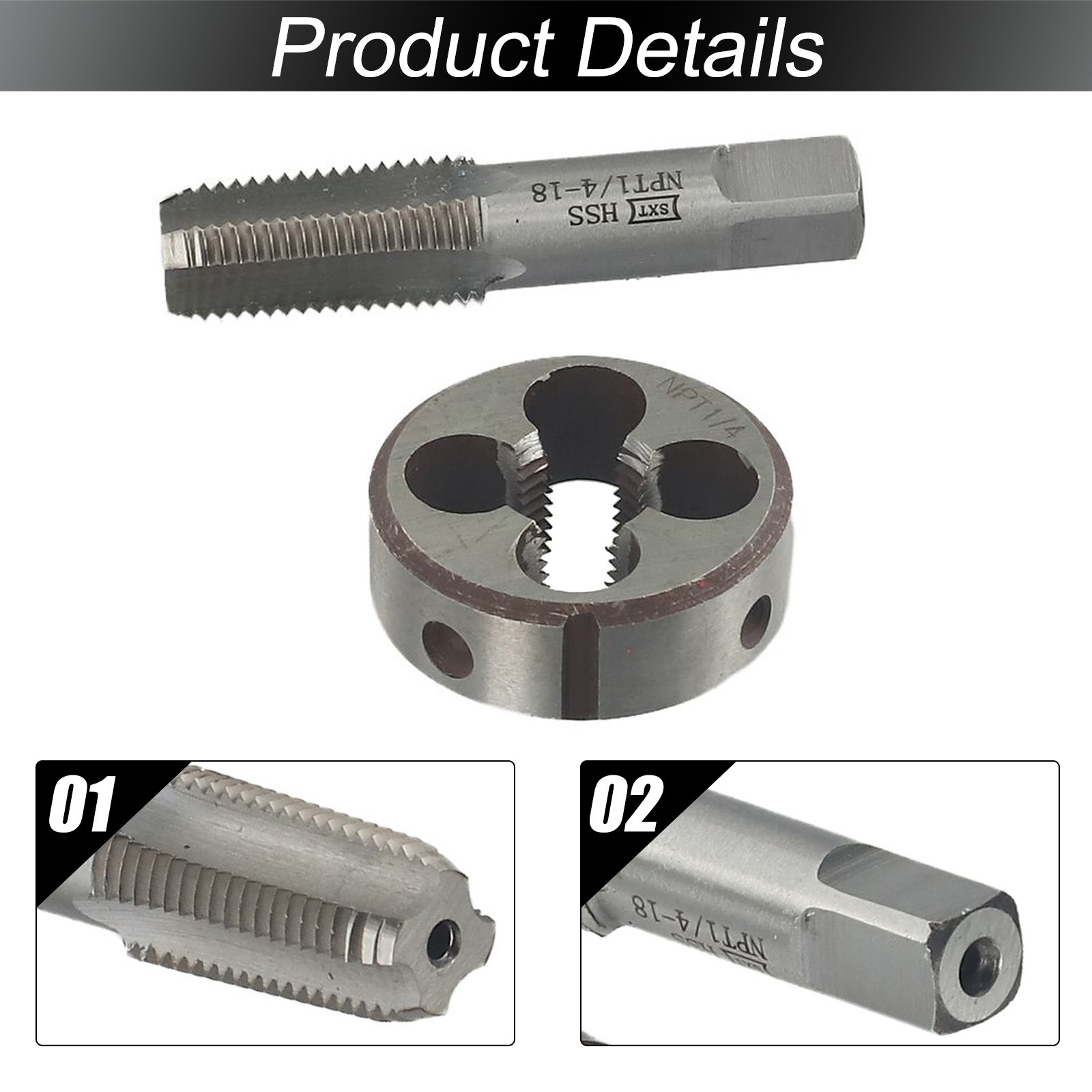 1 set 1/4 - 18 NPT right-hand Machine tap & die Taper Pipe Thread Tools
