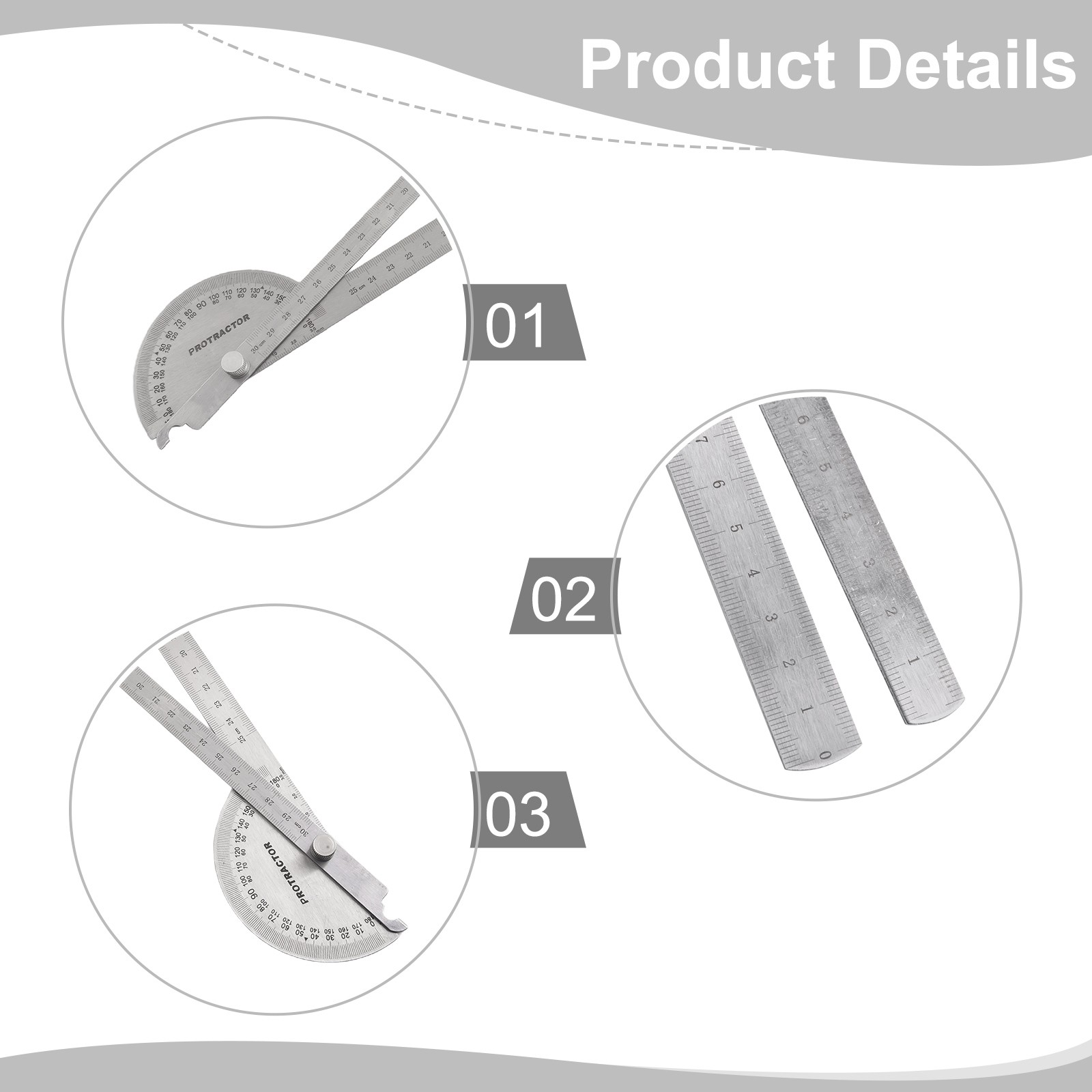 Convenient 2 in 1 Protractor Ruler for Easy Angle and Length Calculation