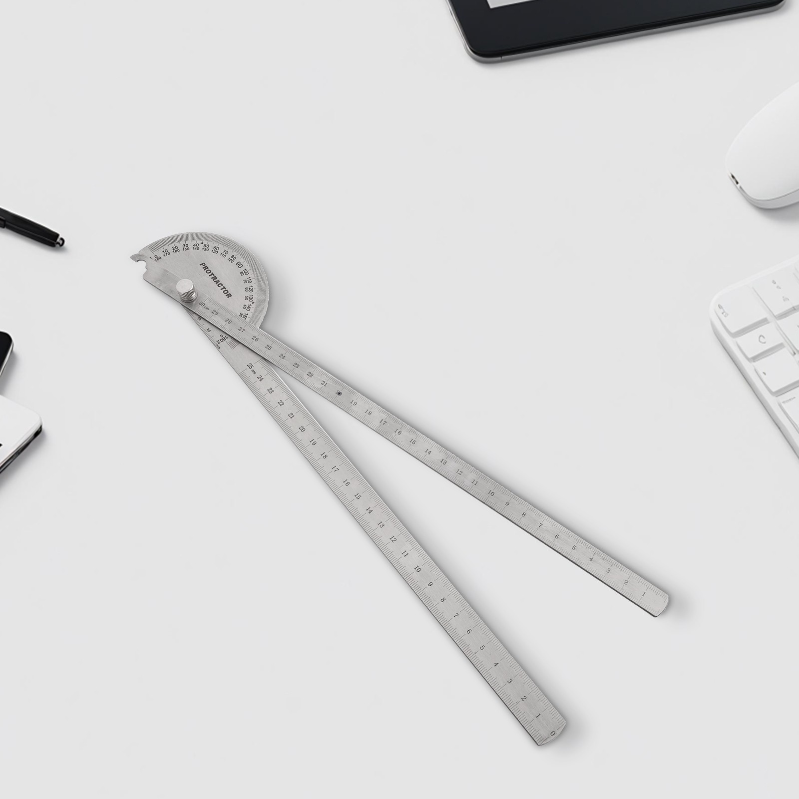 Convenient 2 in 1 Protractor Ruler for Easy Angle and Length Calculation