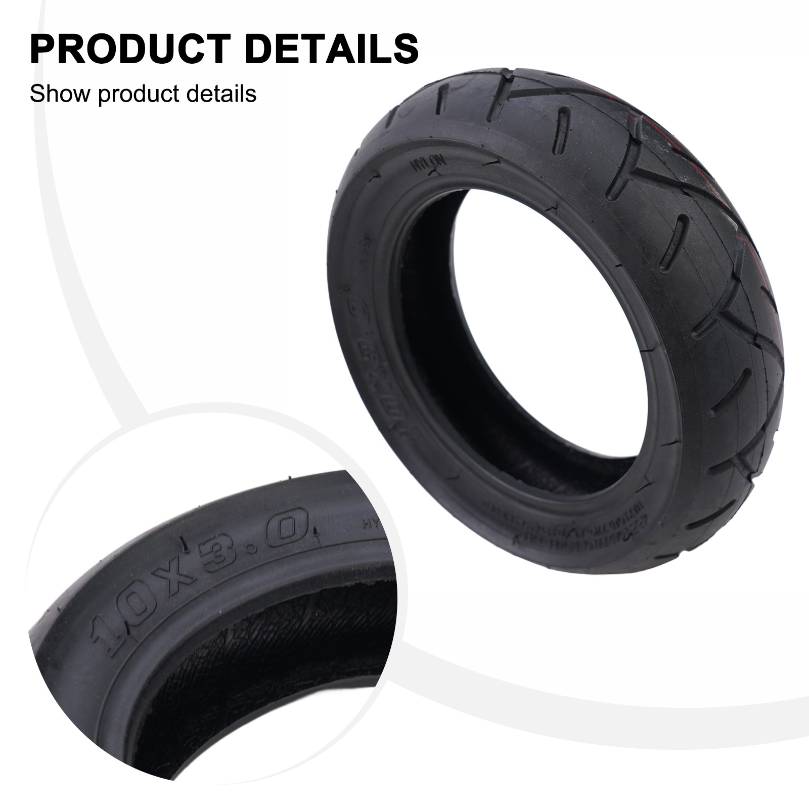 Eléctrico Scooter Interior Tube&tire Inner-Tube (120g) Goma 10-Inch Rueda 3.0 - Imagen 39 de 84